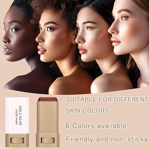 Beauty Balm Serum Boost Skin Tint Foundation Stick, Solid Tinted Foundation, Facial Color Correct, Contour Stick for Face Makeup(#1)