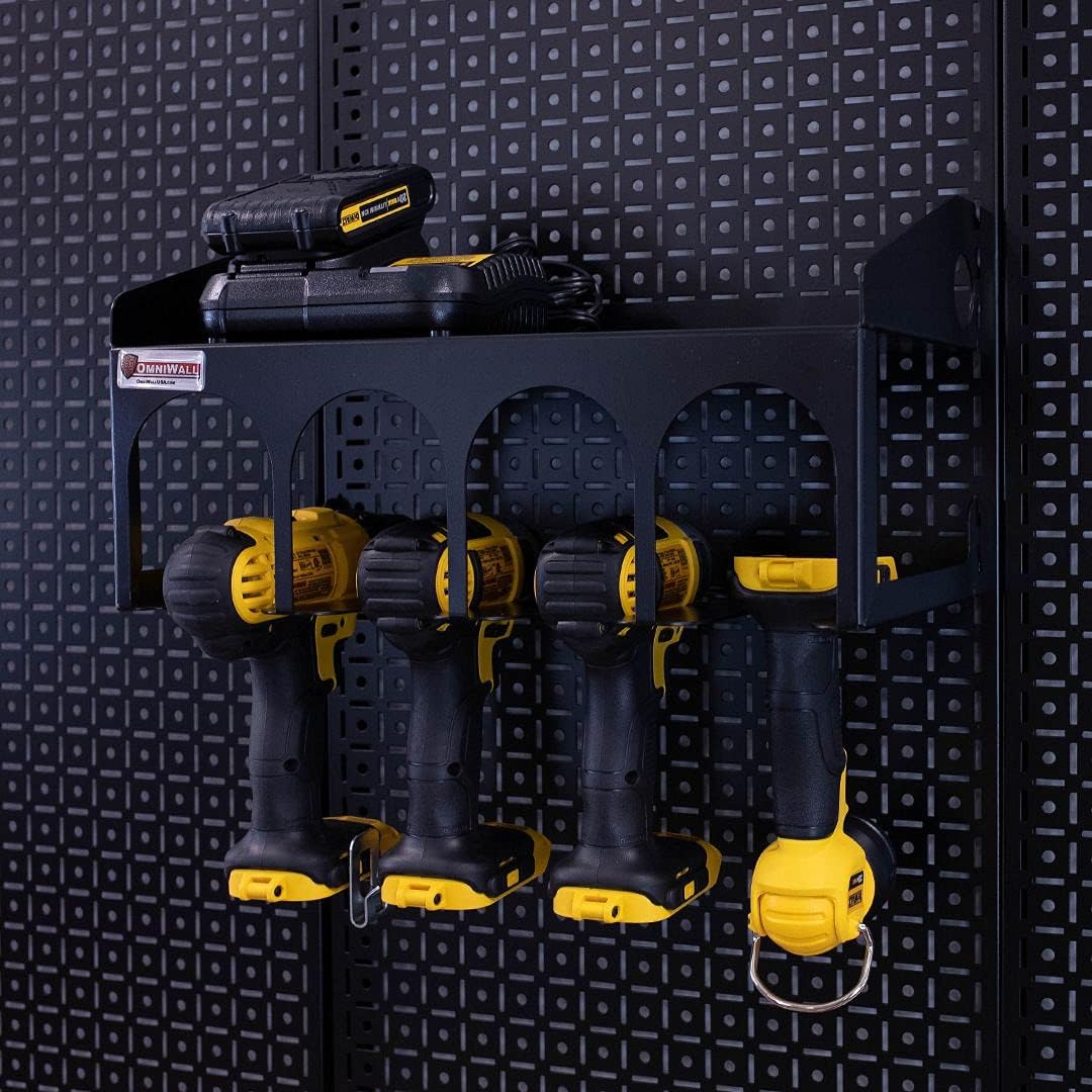 OmniWall Cordless Drill Holder Tool Organization System Black