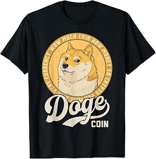 Dogecoin Doge Coin Logo Shiba Inu Dog Crypto Currency Meme T-Shirt