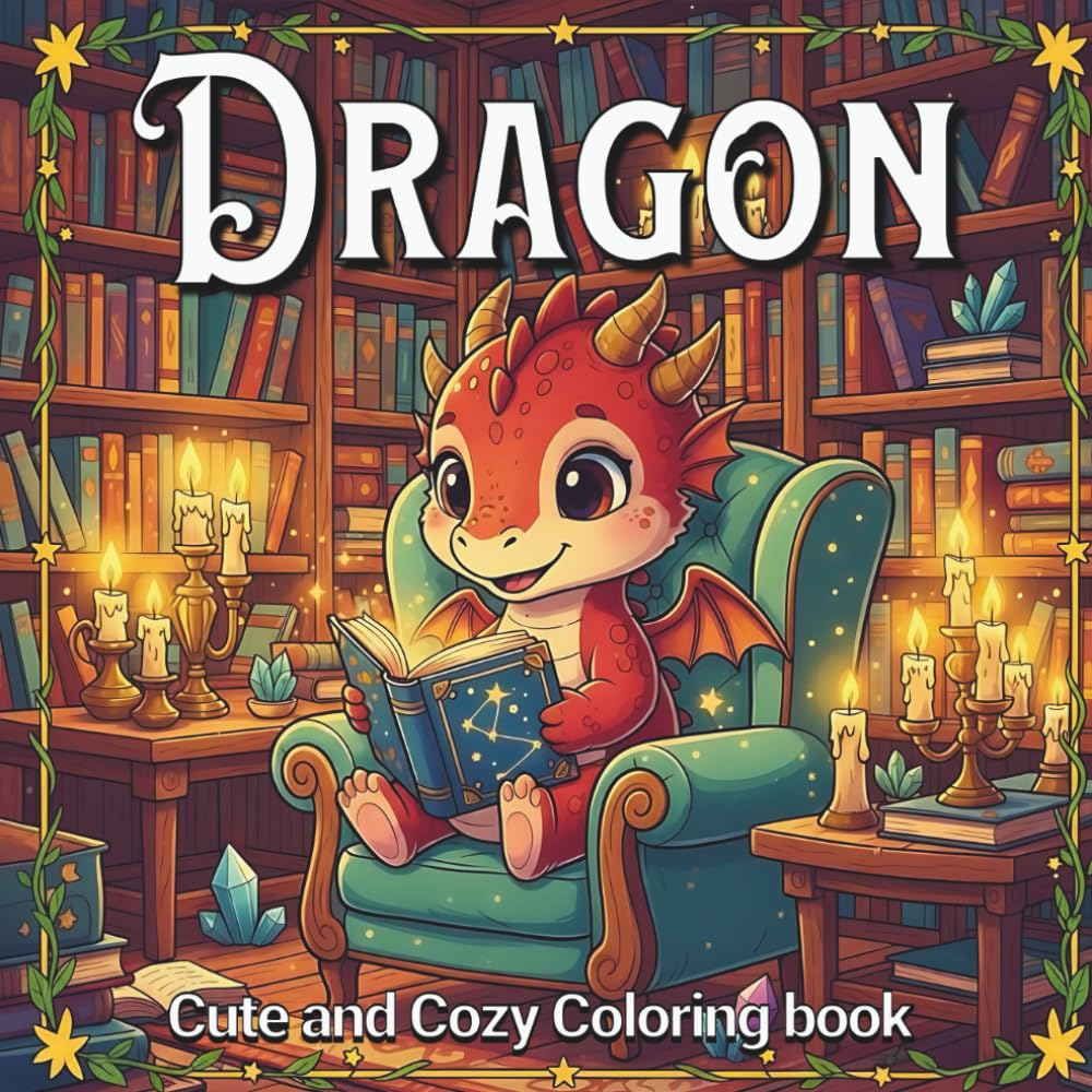 Dragon Coloring Book: Bold and Easy: A Cute and Cozy Dragon Book for Adults, Teens, and Kids