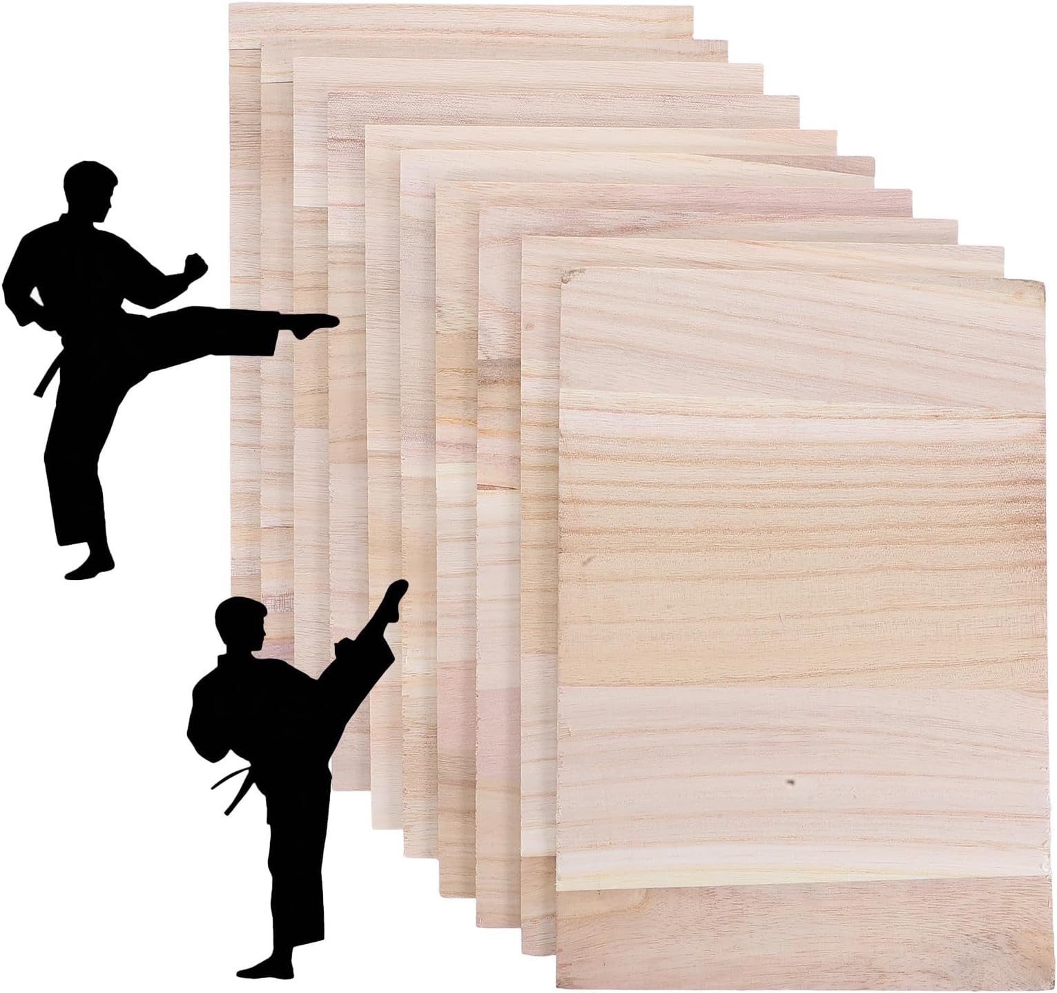 10pcs Taekwondo Breaking Board Rebreakable Kick Boards Performing Wooden Taekwondo Punching Boards Training Accessory for Kids Adult (0.3cm)