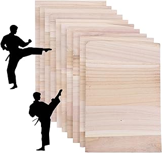 VOSAREA 10pcs Taekwondo Breaking Board Rebreakable Kick Boards Performing Wooden Taekwondo Punching Boards Training Accessory for Kids Adult (0.3cm)