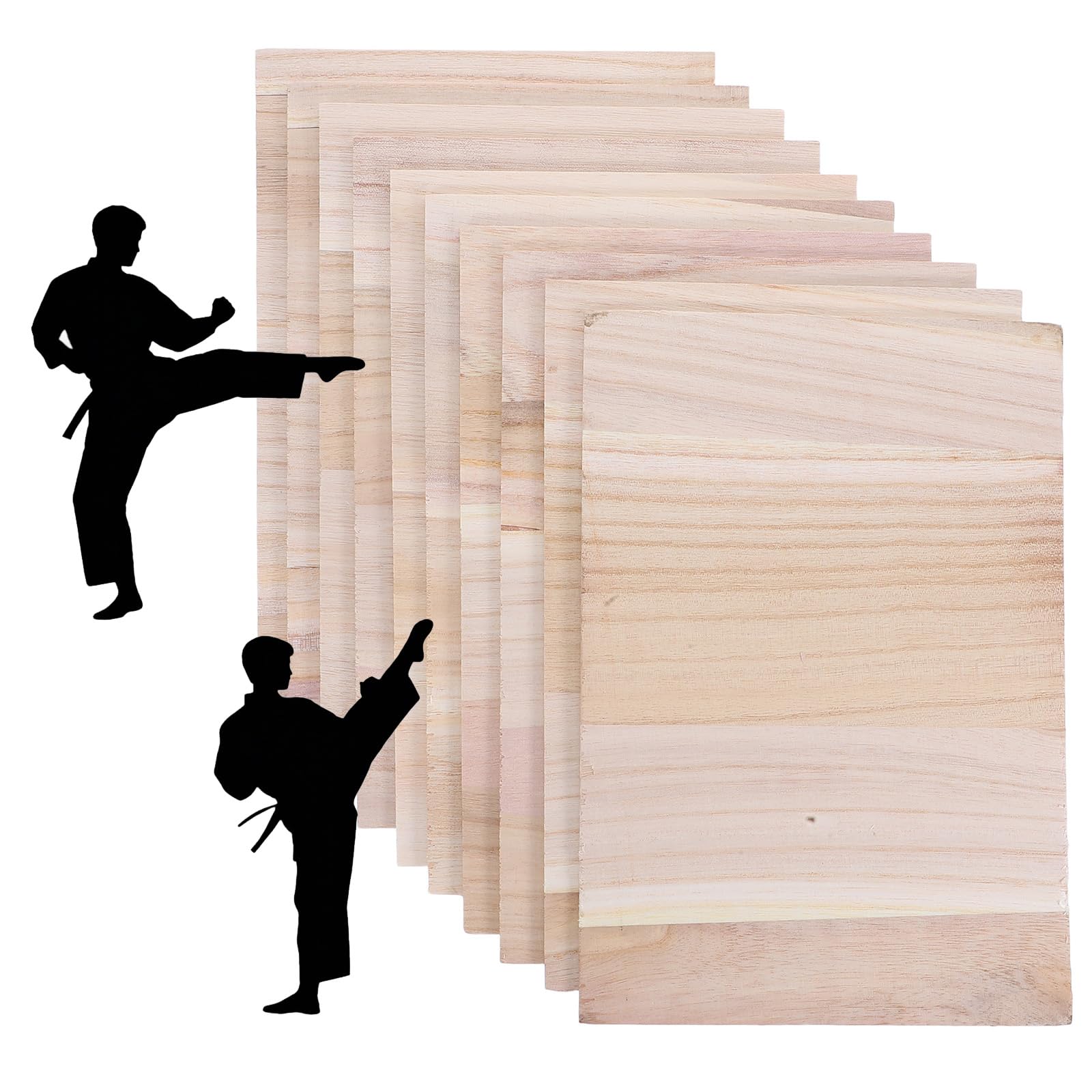 VOSAREA 10pcs Taekwondo Breaking Board Rebreakable Kick Boards Performing Wooden Taekwondo Punching Boards Training Accessory for Kids Adult (0.3cm)