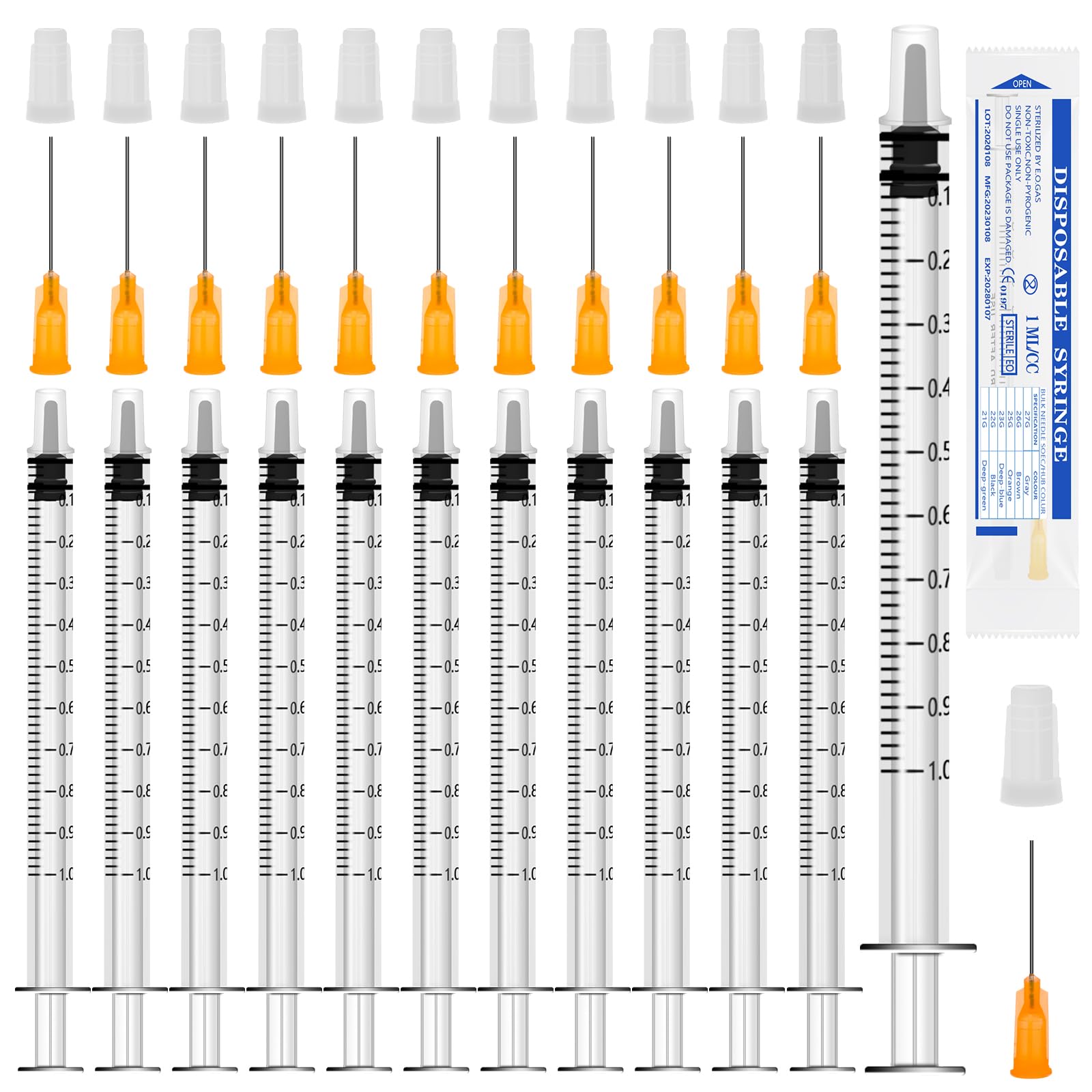 12 Siringhe Da 2 Ml Con Aghi Smussati E Cappe Protettive - Plastica Luer - Per Olio, Colla, Uso Industriale - 3