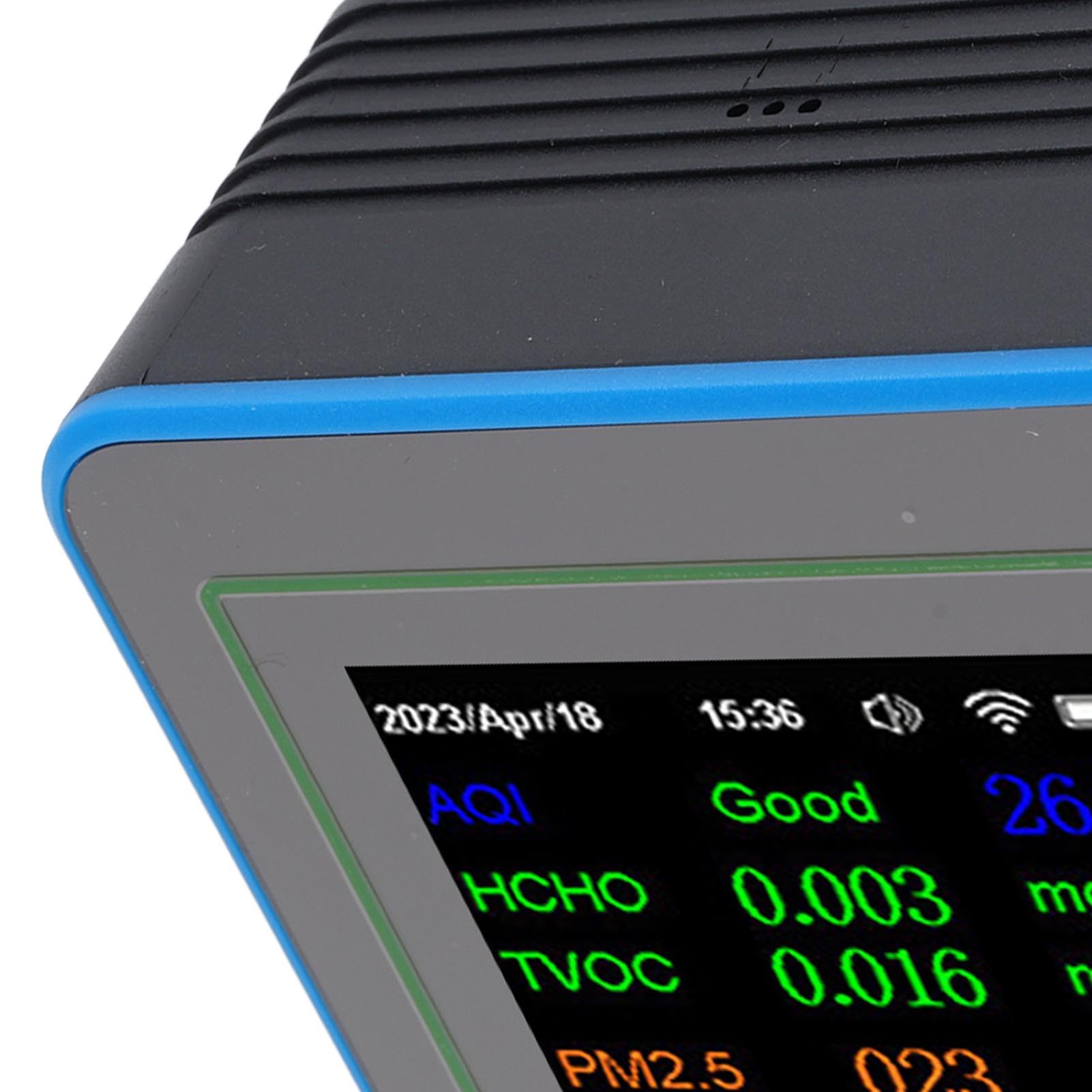 Medidor de Calidad del Aire 12 en 1 WiFi Monitor Inteligente de Calidad del Aire Interior con CO2 TVOC HCHO Temperatura Detección de Humedad Pantalla Grande para Oficina en casa (Amoratado)
