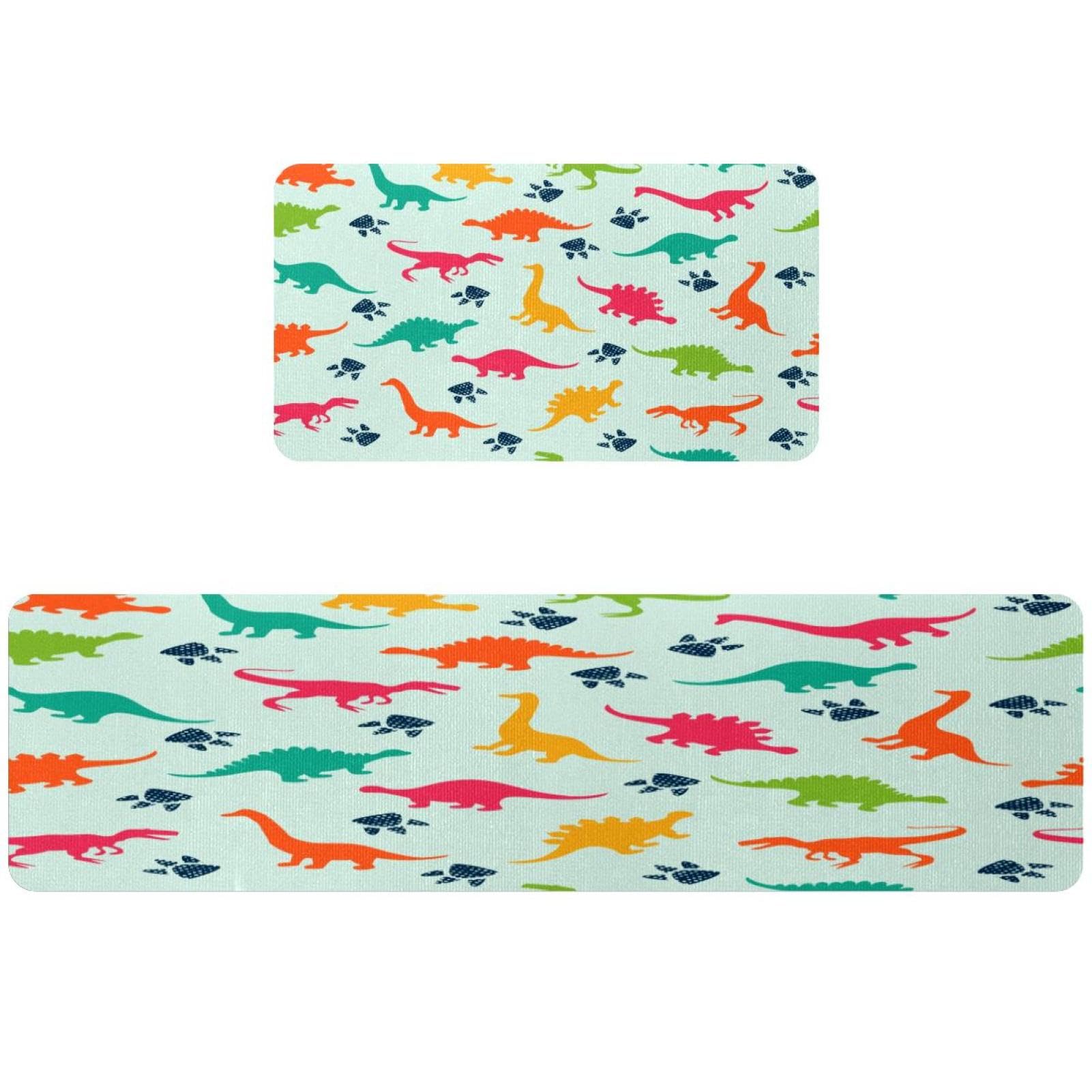 Tapete de cocina de dinosaurios de 2 piezas, ideal para dar vida y color a tu cuarto de lavado