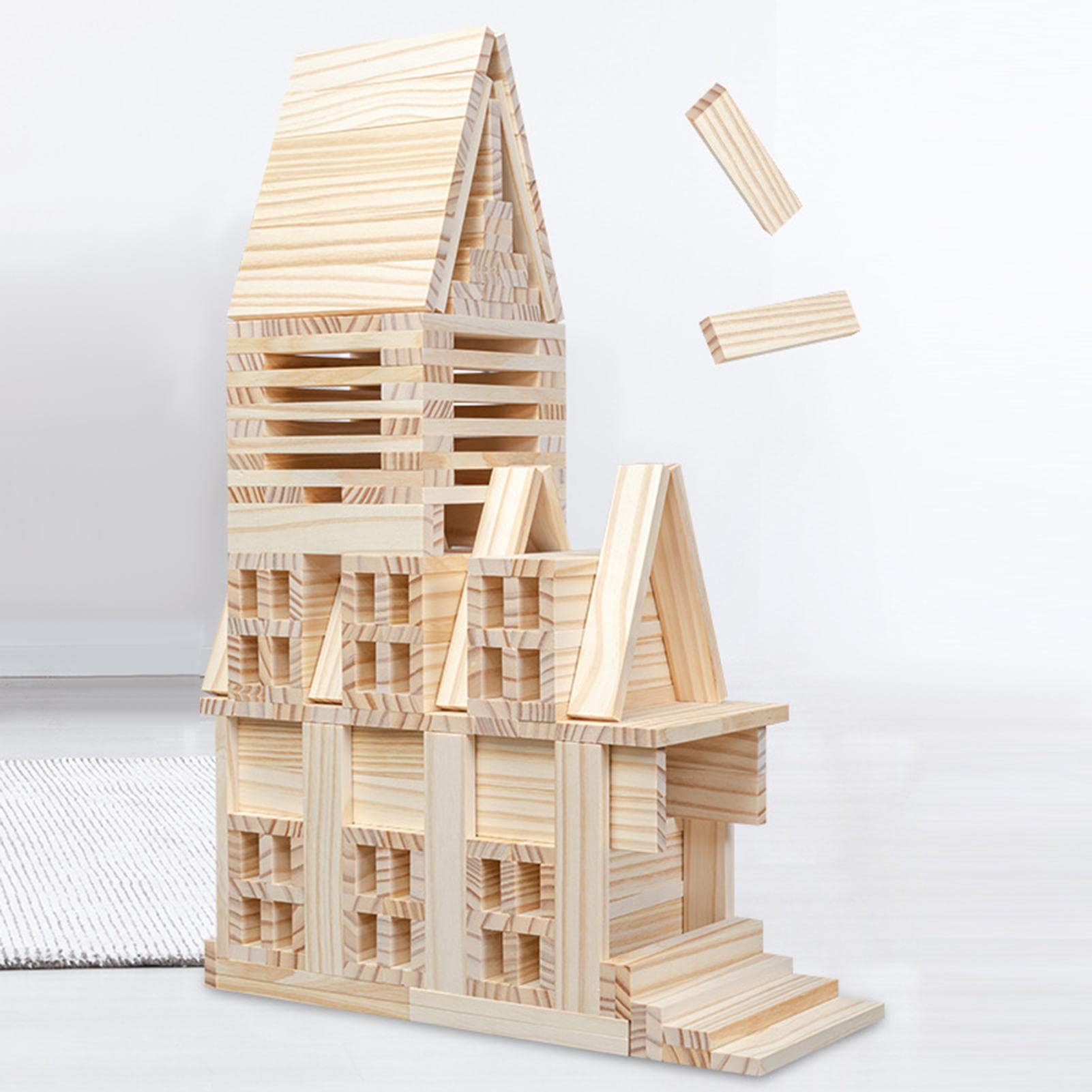 Amazon.co.jp: 木製ビルディングブロックセット-ビルディングプランク