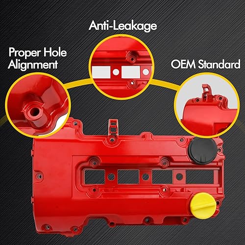 Miniatura 6 de Cubiertas de válvula de aluminio compatibles con Chevy Cruze Sonic Volt Trax Buick Encore Cadillac ELR 1.4L Turbo Reemplazar 55573746 25198498