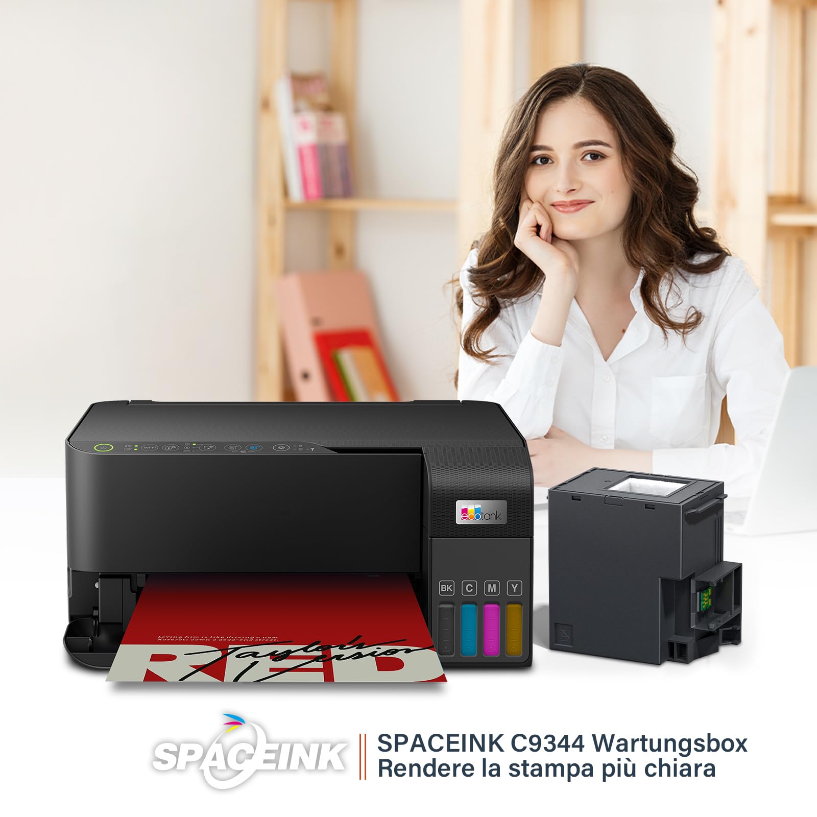 Spaceink C9344 - Caja de mantenimiento compatible con Epson WorkForce WF-2910DWF, WF-2930DWF, WF-2950DWF, WF-2810DWF, Expression Home, XP-4200, XP-3200, EcoTank ET-2830, ET-2840
