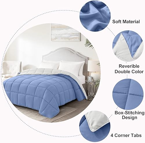 Miniatura 5 de Homelike Moment Edredón ligero para todas las estaciones, tamaño King, relleno de edredón alternativo con pestañas en las esquinas, manta de cama de