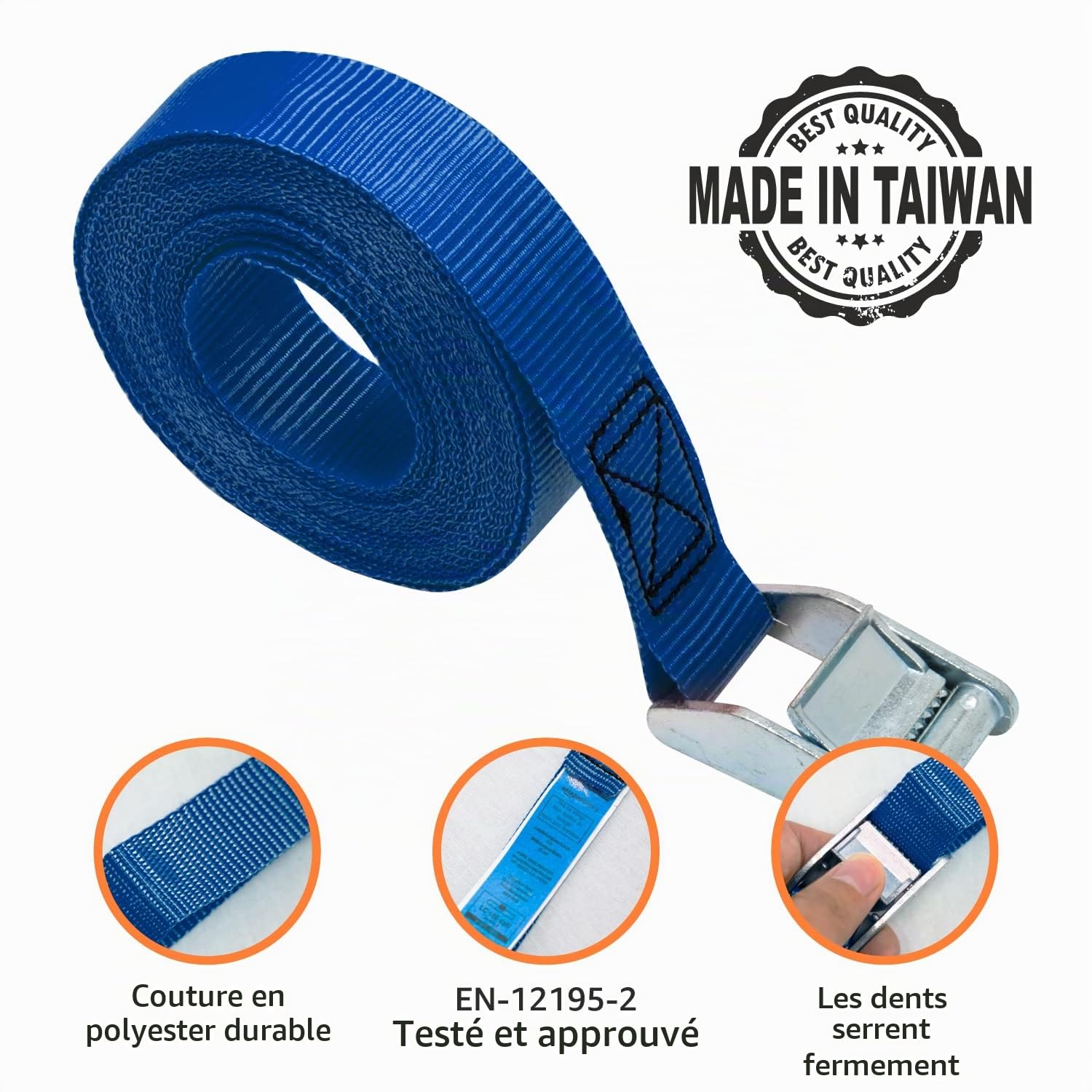 ShoulderDolly - Sangles de déménagement - Sangle de levage pour 2 déménageurs - Déplacer et soulever & Amazon Basics Lot de 4 sangles d’arrimage, longueur 2.5 m, largueur 25 mm