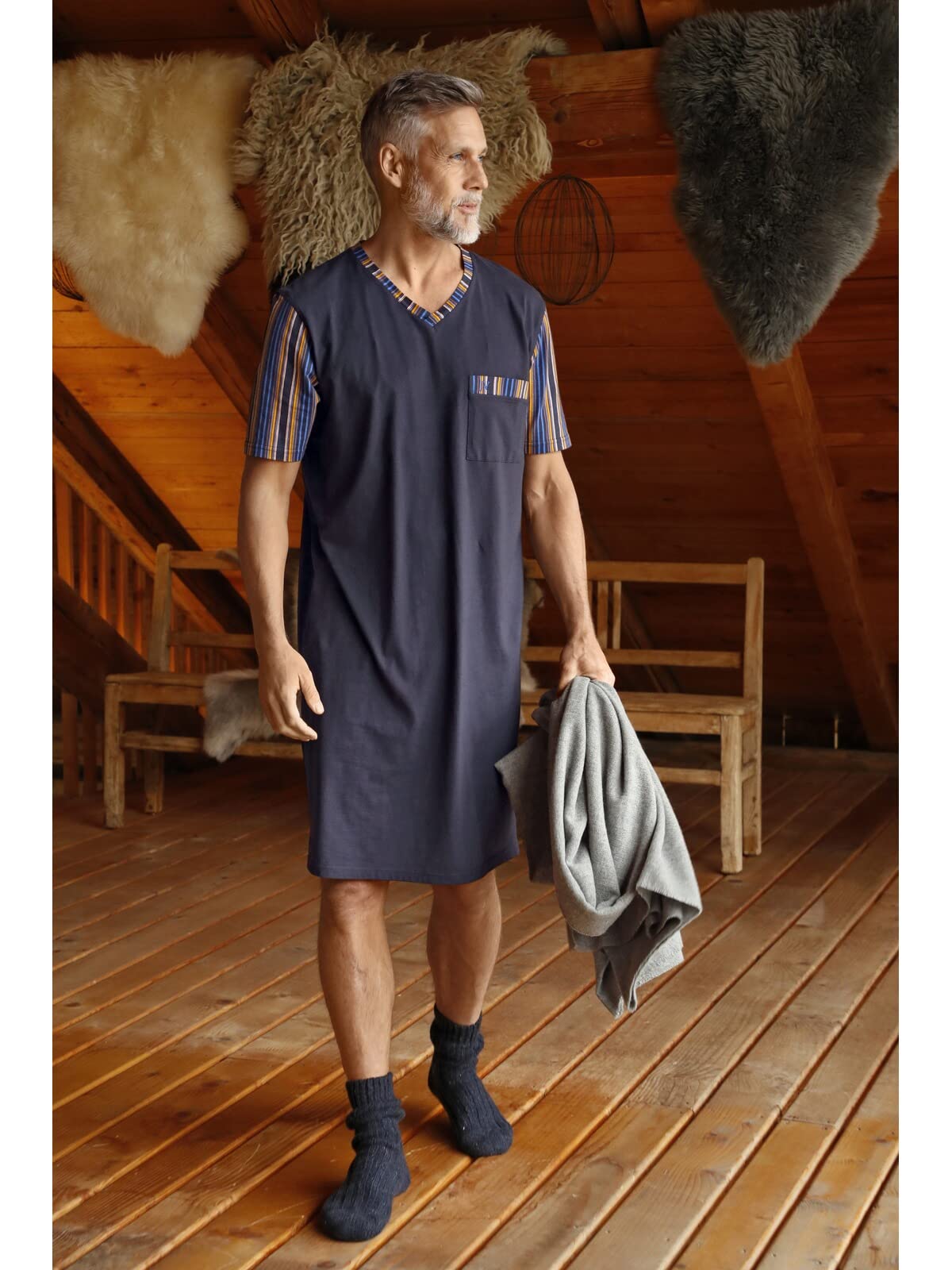 Jan Vanderstorm Homme Chemise De Nuit Arwid