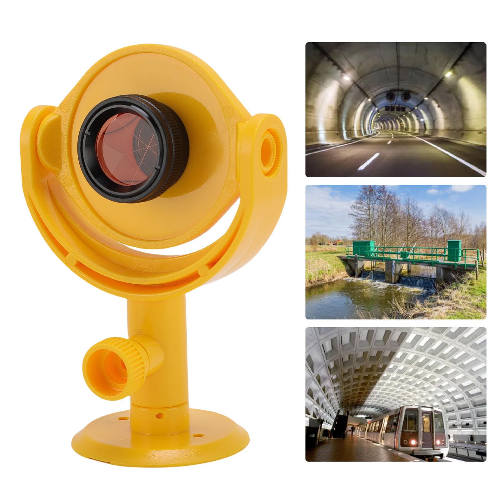 Eujgoov Prisma für Totalstation Neigbar 17 5mm Konstante Mini Vermessungsprisma mit Halterung