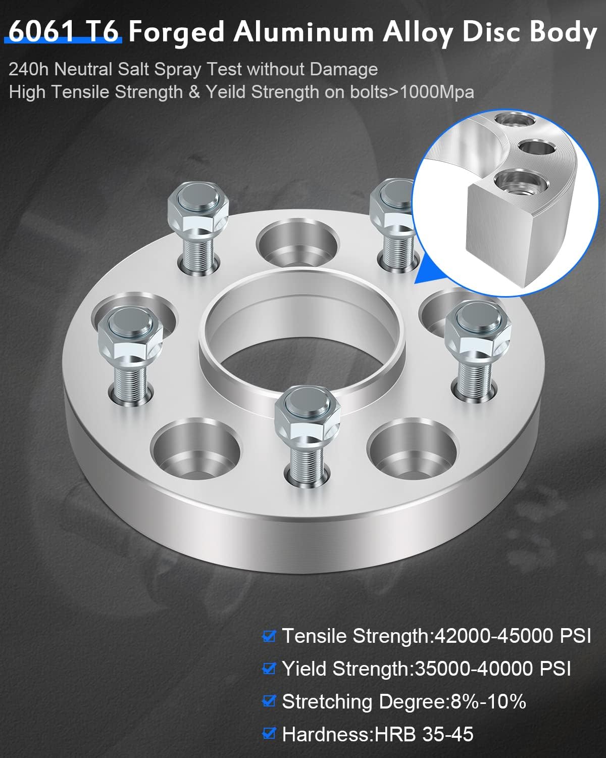 ECCPP 2 PCS 5x4.75 to 5x4.75 wheel spacers 1 inch 5x120.65 wheel spacers for 1968-1982 for Chevrolet for Corvette |1966-1981 for Chevrolet for Caprice | 1964-1973 for Chevrolet for Chevelle - Image 3