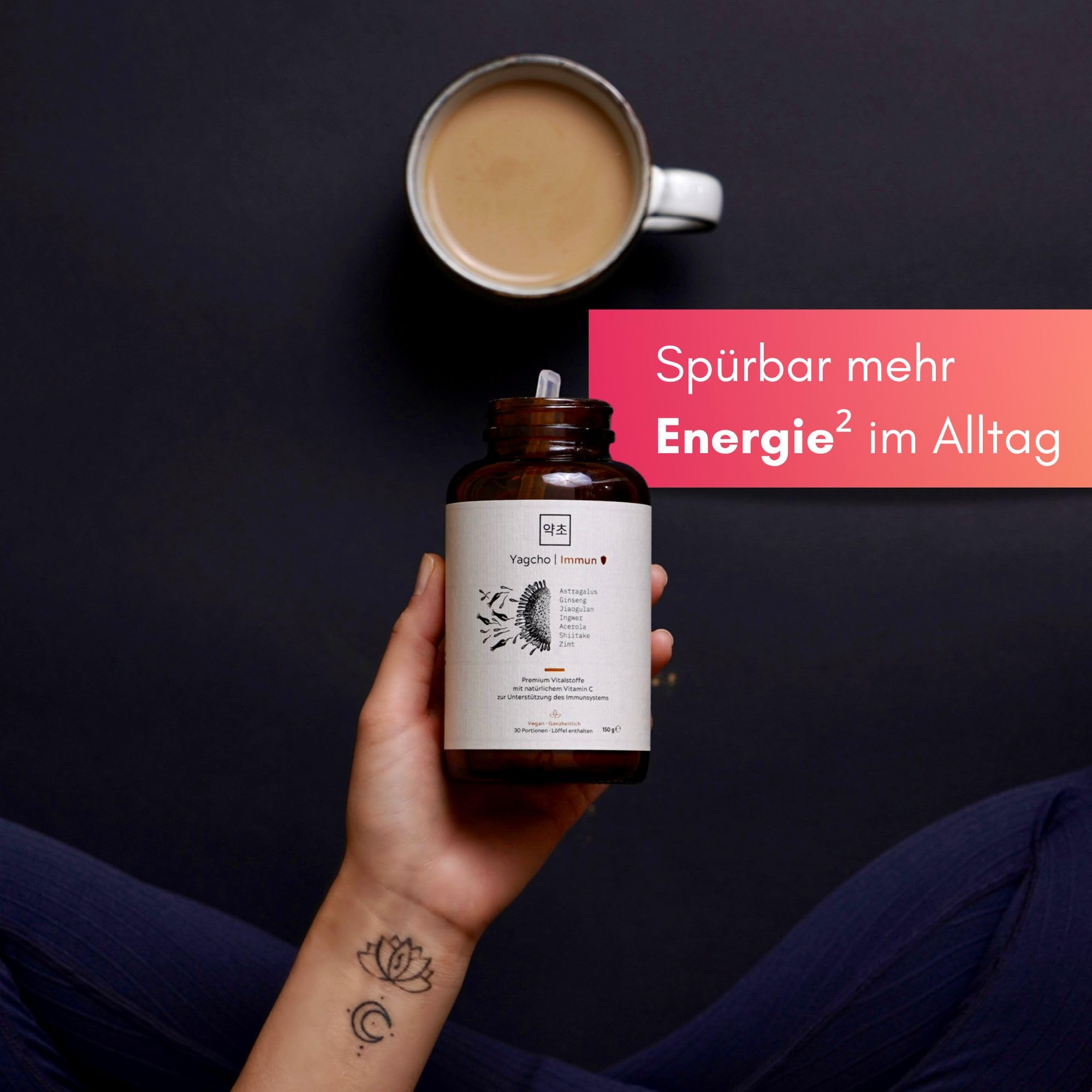 Yagcho Immun | Immun & Energie Komplex | Vitalpilze Mix | Immunsystem stärken | TCM Heilpflanzen | Pilzkaffee | Nahrungsergängzungsmittel