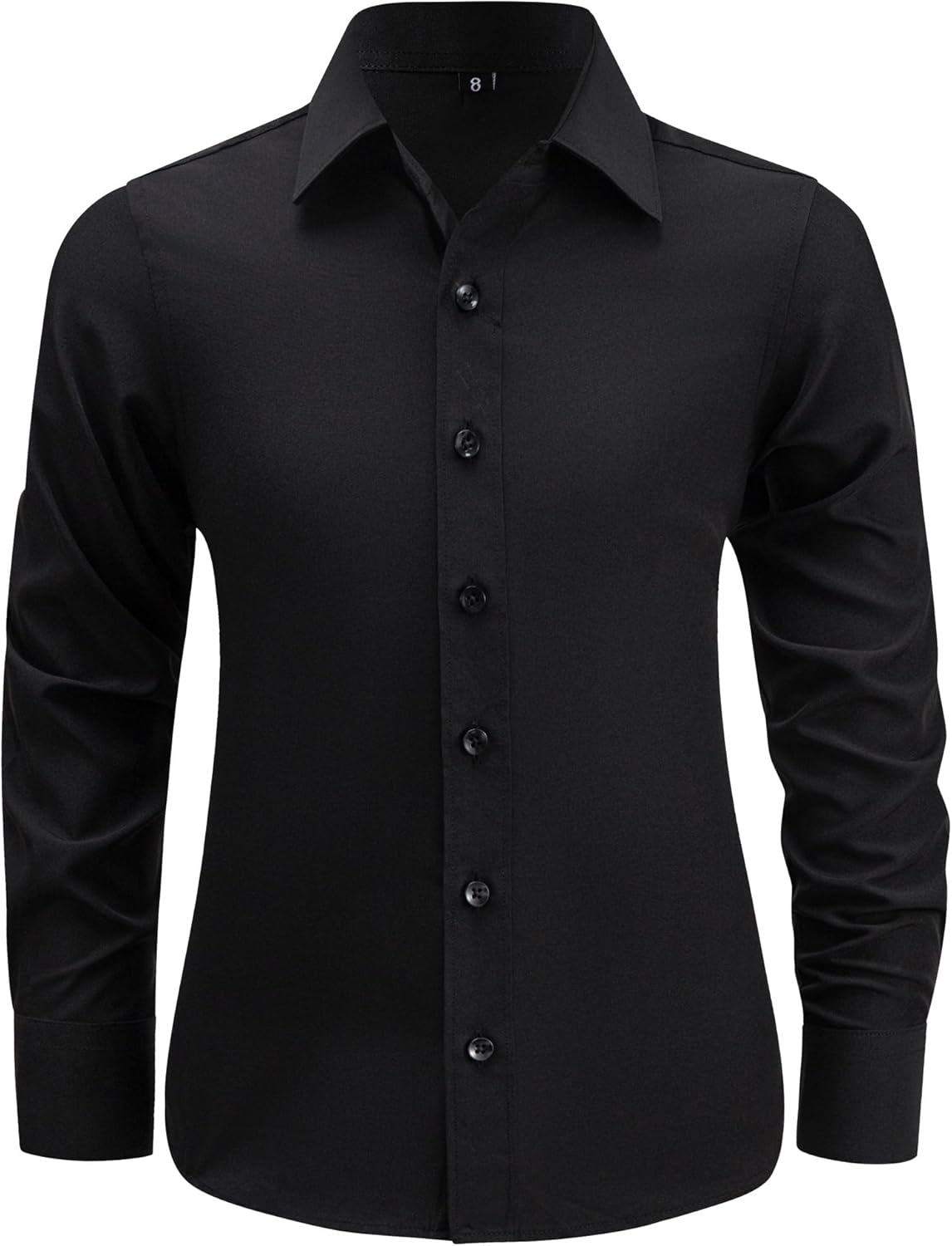 Boys Dress Shirt Wrinkle-Free Stretch Button Down Shirts Kids Long Sleeve Formal School Uniform Shirt