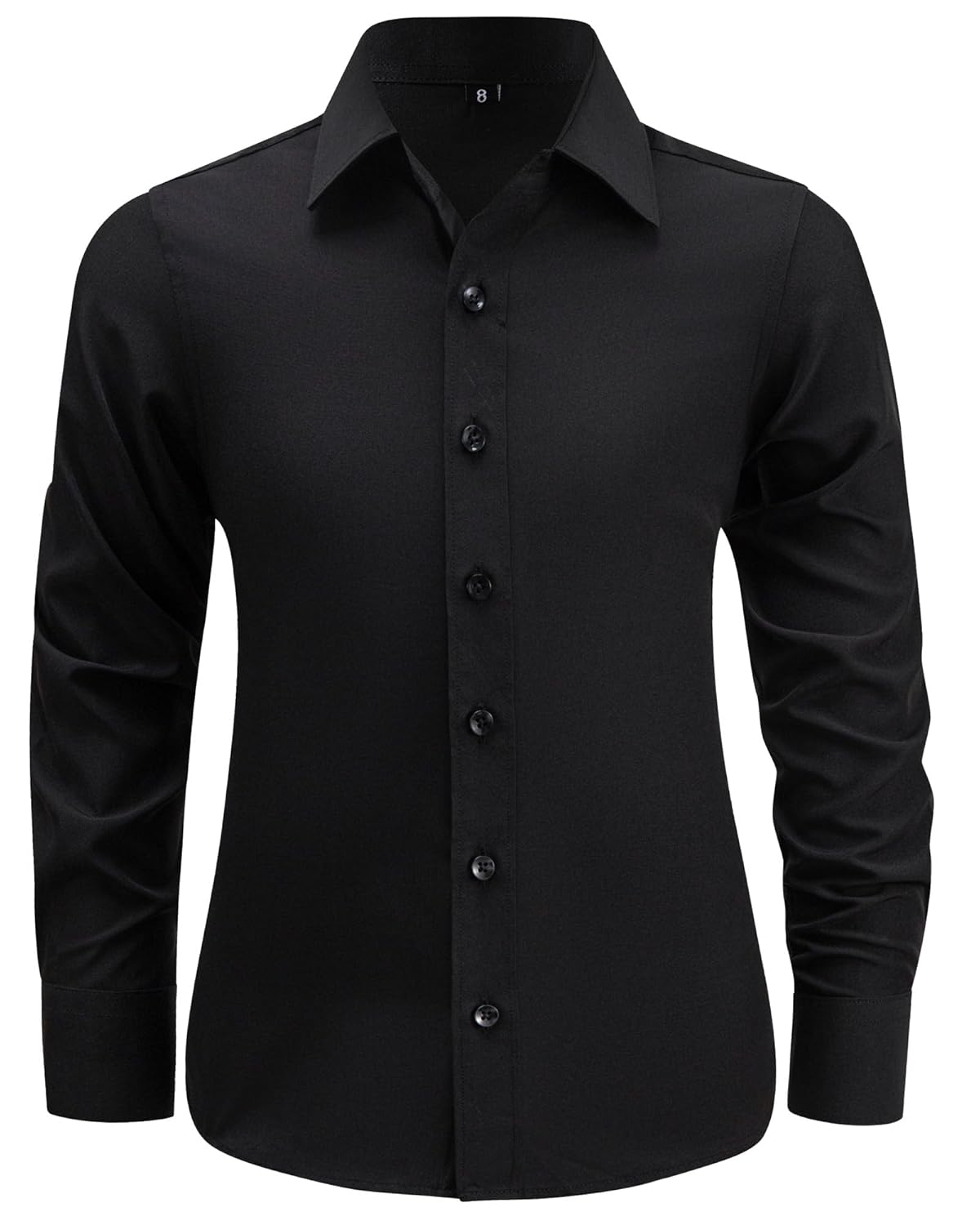 Boys Dress Shirt Wrinkle-Free Stretch Button Down Shirts Kids Long Sleeve Formal School Uniform Shirt