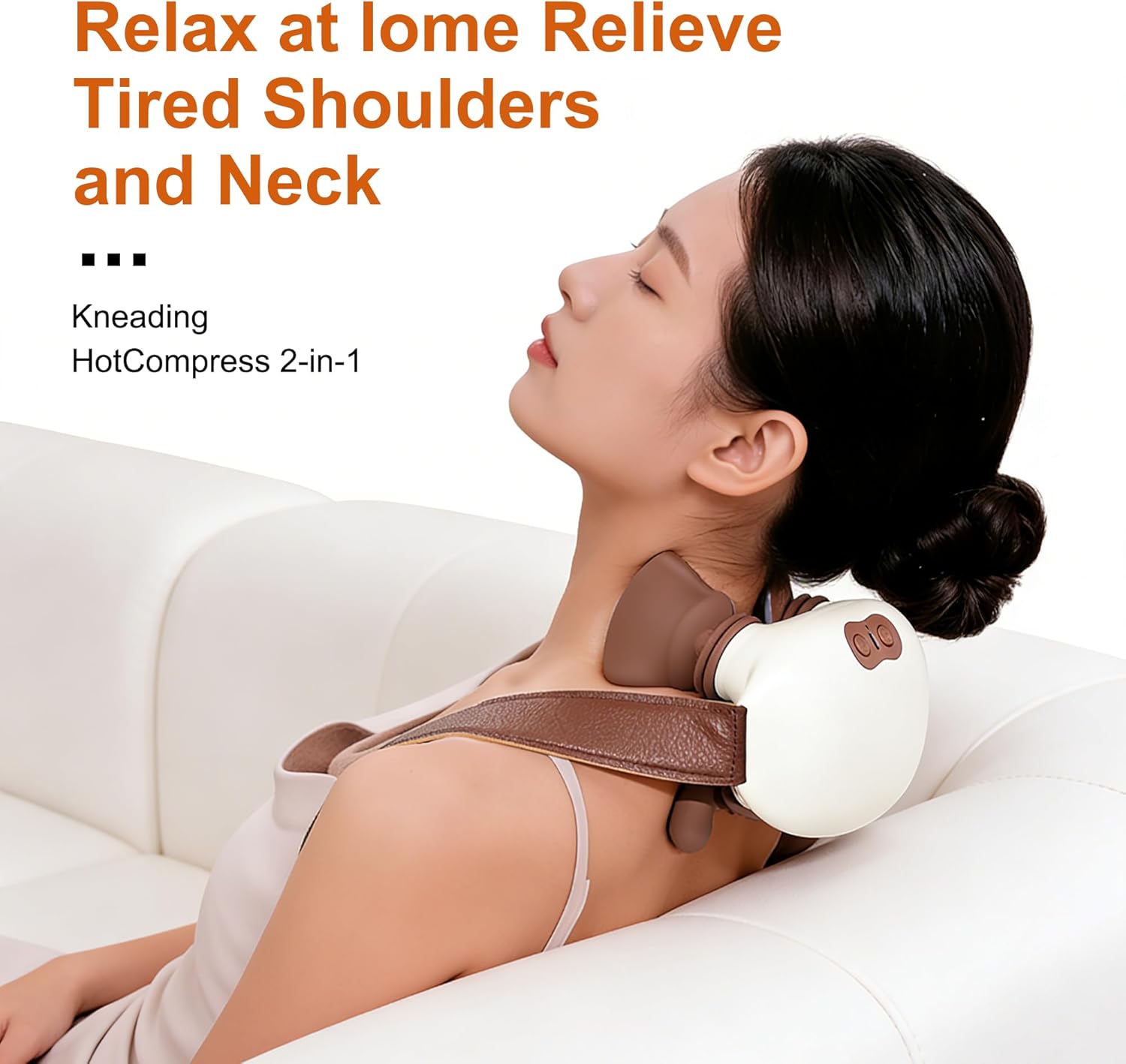 Neck and Back Massager with Heat - 3D Bionic Finger Kneading, Deep Tissue Shiatsu Massage Pillow, Portable for Pain Relief, Ideal Gift for Men & Women