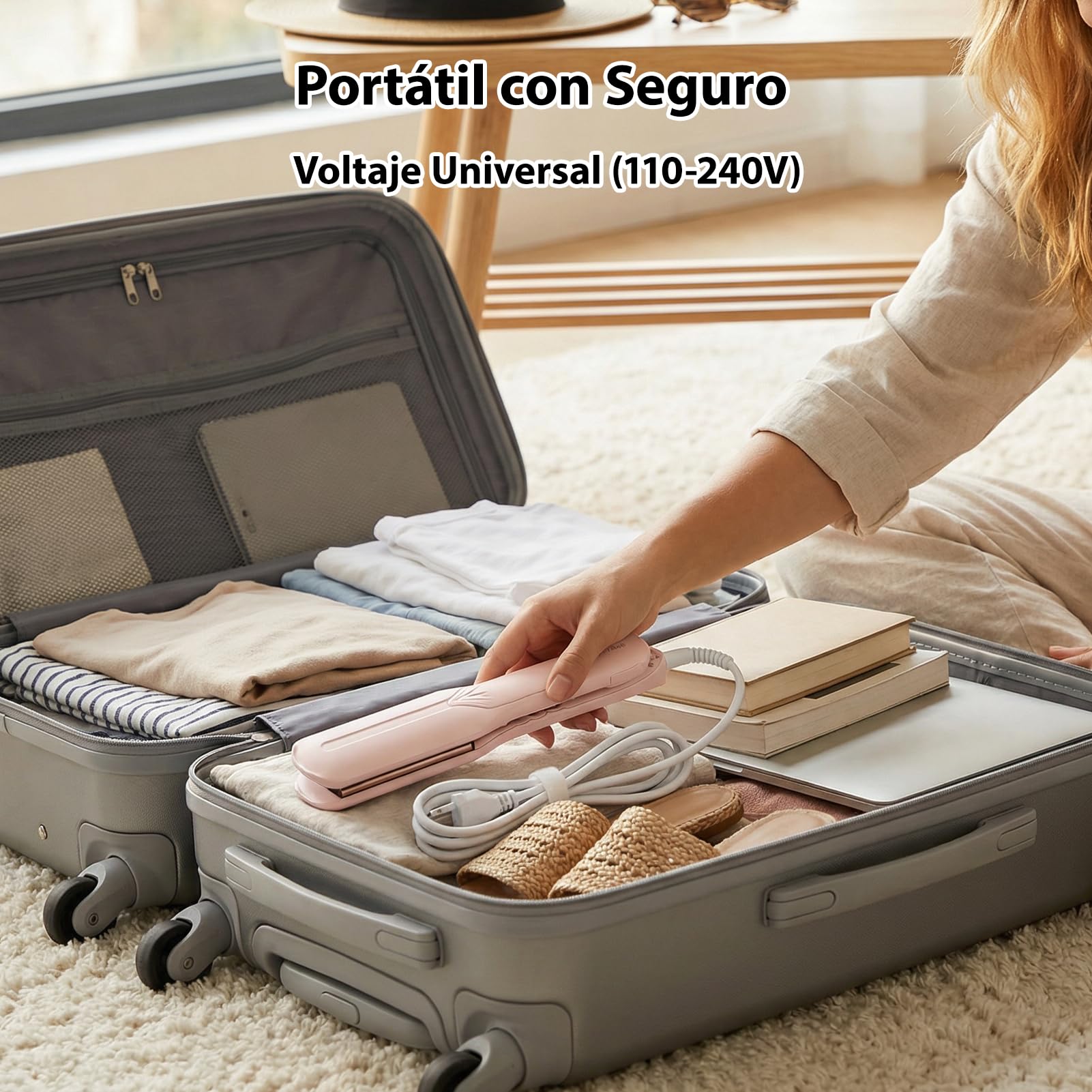 AraSyelon Plancha De Vapor Cerámicas Anchas 38mm, 5 Temp. 140°C–220°C | Calentamiento 30s, Cuidado Vapor+Infrarrojo, Cierre De Almacenamiento, Cable Giratorio 360°, Mango Aislante Térmico