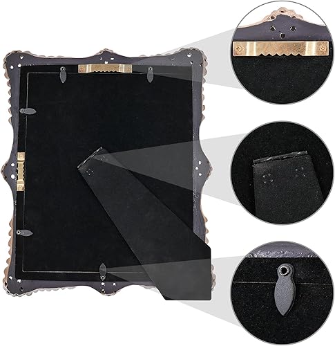 Miniatura 9 de SIMON'S SHOP Marcos de fotos de 4 x 6 pulgadas, marco de fotos de pared y mesa con vidrio, madera pálida, decoración del hogar estilo francés