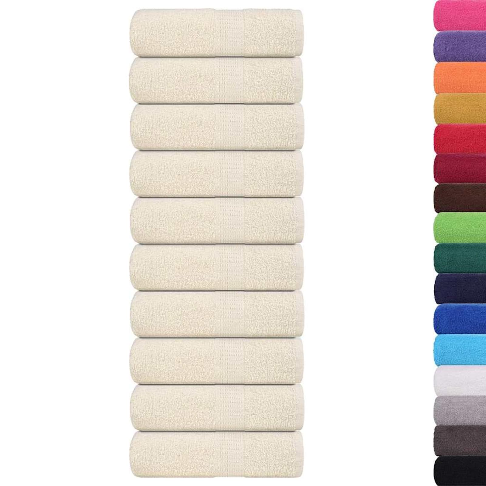 Gecheer Asciugamani ospiti, set di 10 pezzi, 30x50 cm, 100% cotone, morbido e assorbente, con anello per appendere, per bagno e casa
