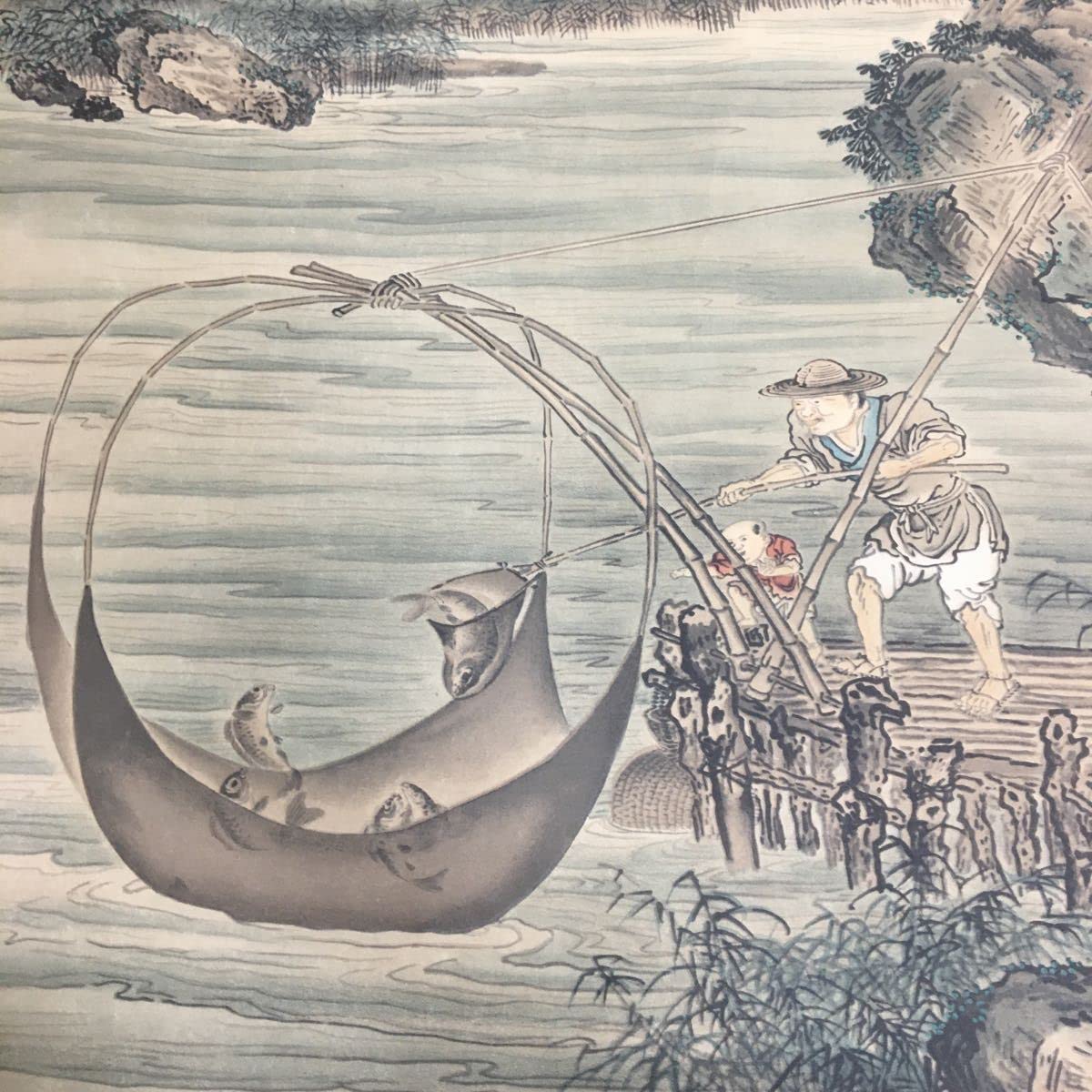 ◎掛け軸(船/人物) 真作/立松輝石/高砂之図/祝掛軸/正月掛軸/人物図/掛軸☆宝船☆AG