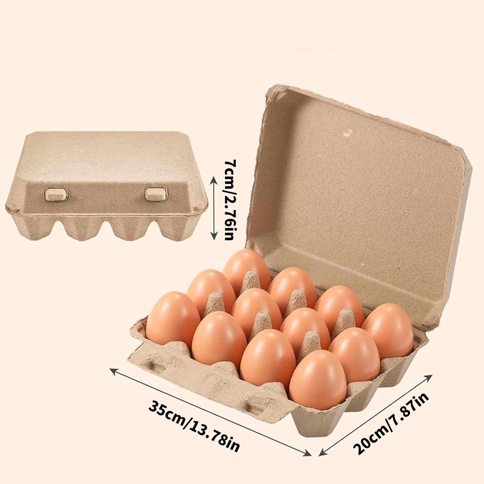 50 cajas de huevos de papel resistentes con 12 compartimentos, ideales para organizar y proteger huevos, herramientas de cocina, cartón de ovocitos