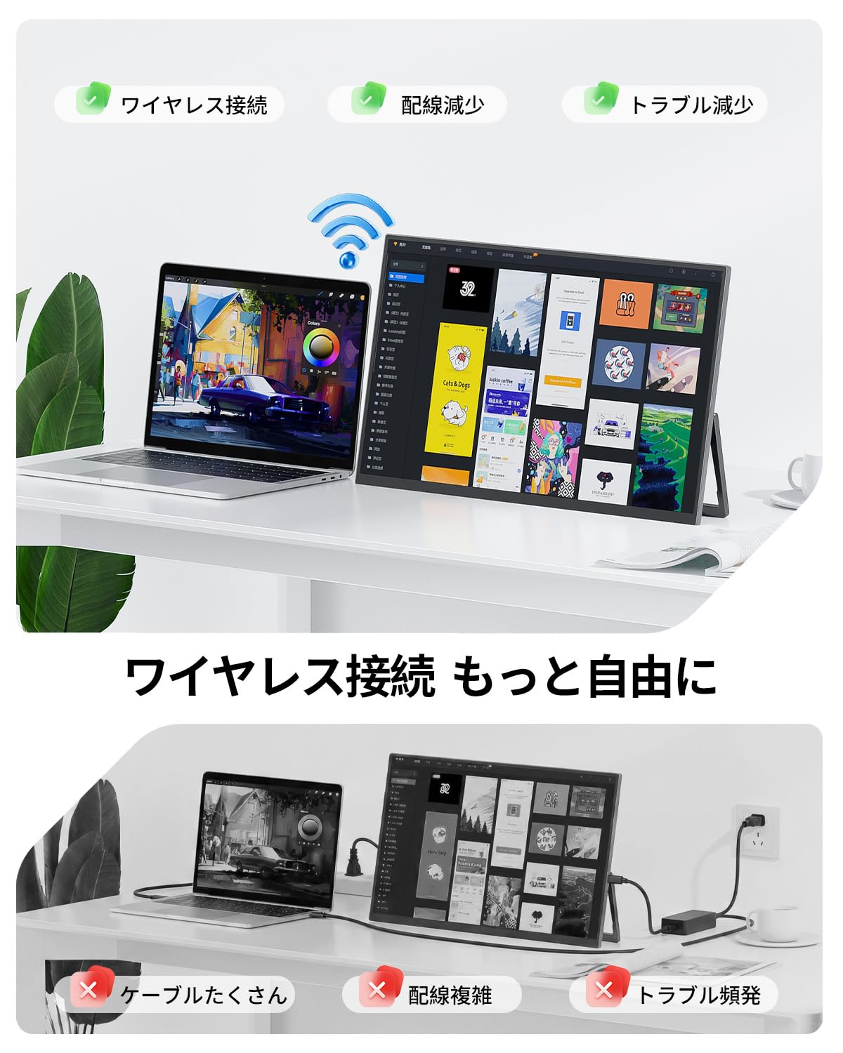 Amazon.co.jp: 【Amazon限定】ワイヤレス モバイルモニター 15.6インチ
