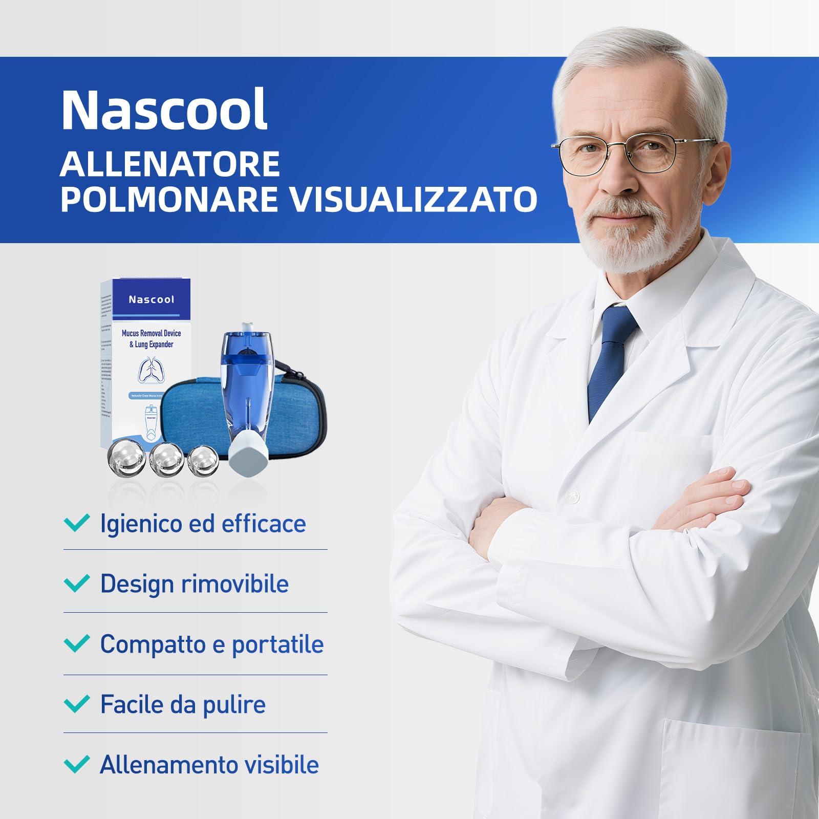 Dispositivo per Rimozione del Muco Espansore Polmonare Terapia OPEP Allenamento Muscoli Respiratori Esercizio di Respiro Naturale per i Polmoni