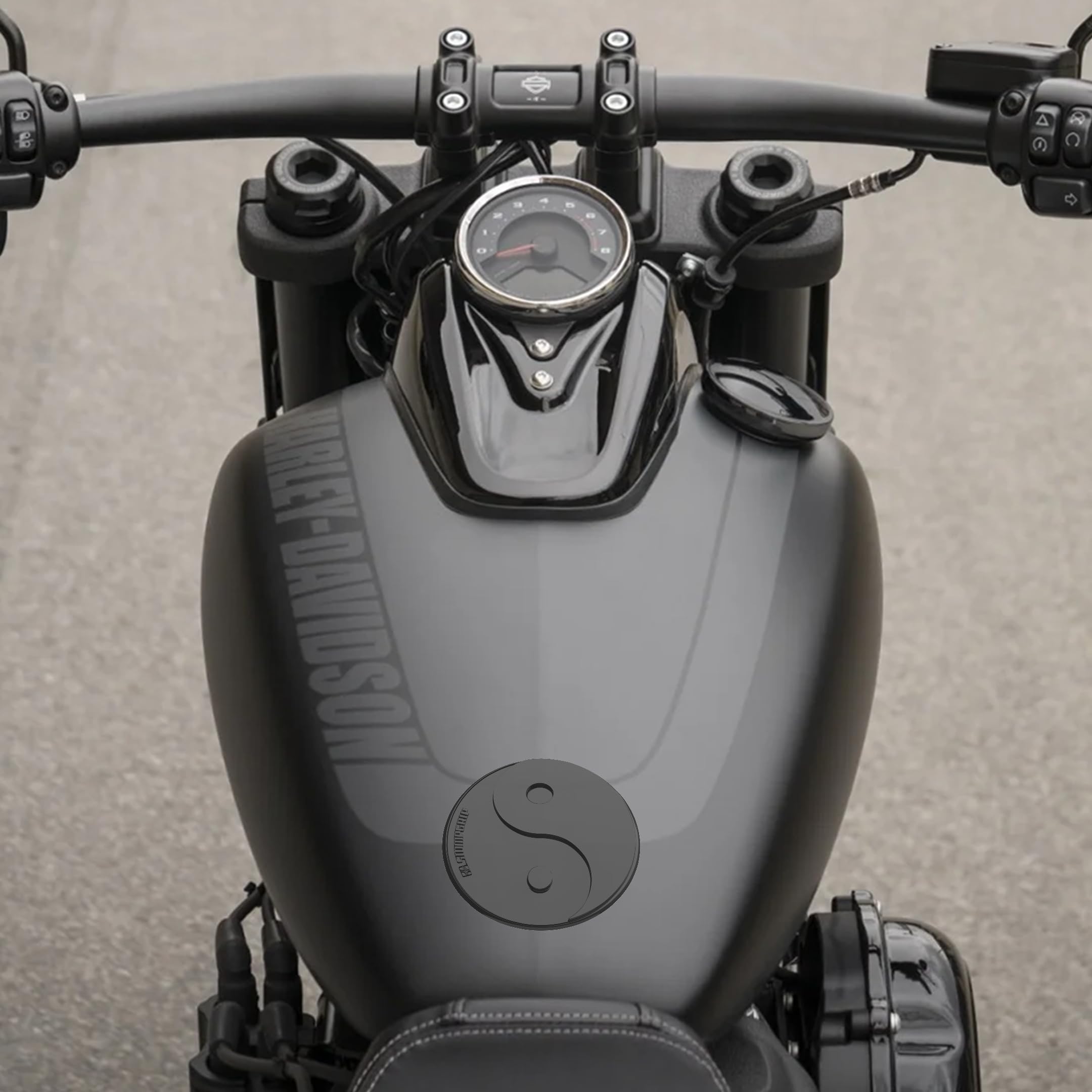 StompgripPremium Motorcycle Tank Protector | Yin-Yang | Symbol Collection | 3D Design | Universal Fit | Black