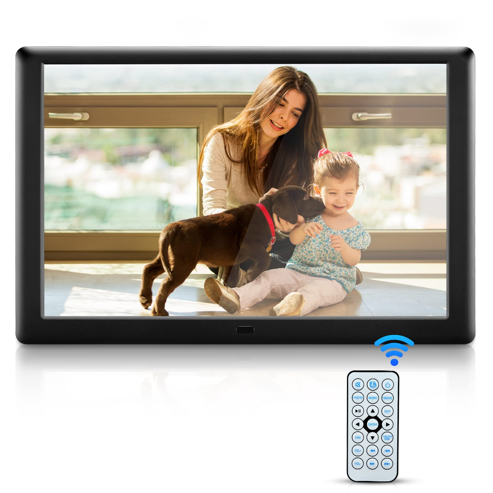 Do-Electr Digital Photo Frame 10 inch Remote Control Digital Picture Frame 16:10 HD Screen IPS Player Smart Electronic Photo Frame with 1280 * 800 High Resolution for Play Calendar Music Photos