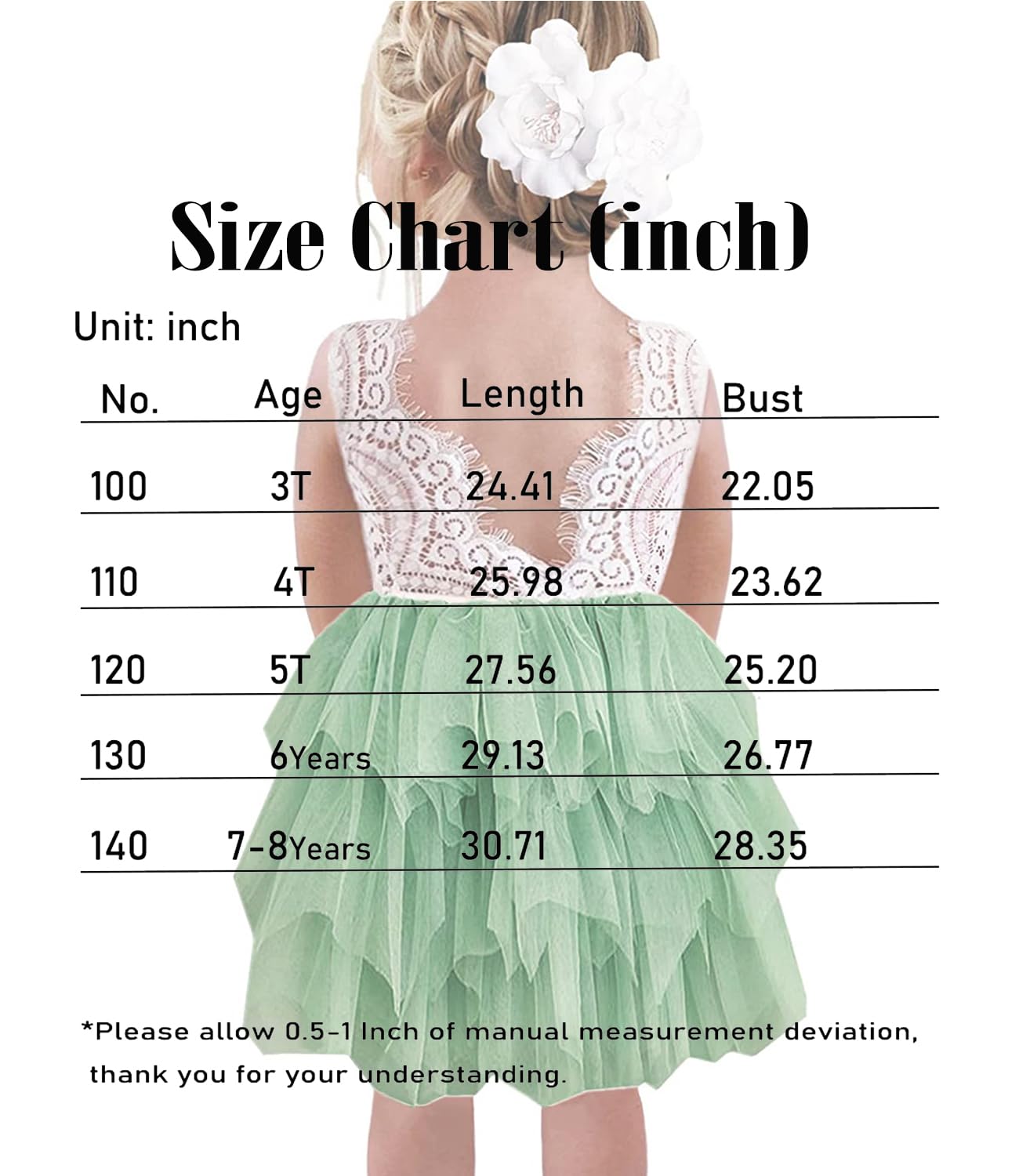 Vestito da bambina in pizzo con scollo a V, senza maniche, soffice, in tulle, da principessa, da festa