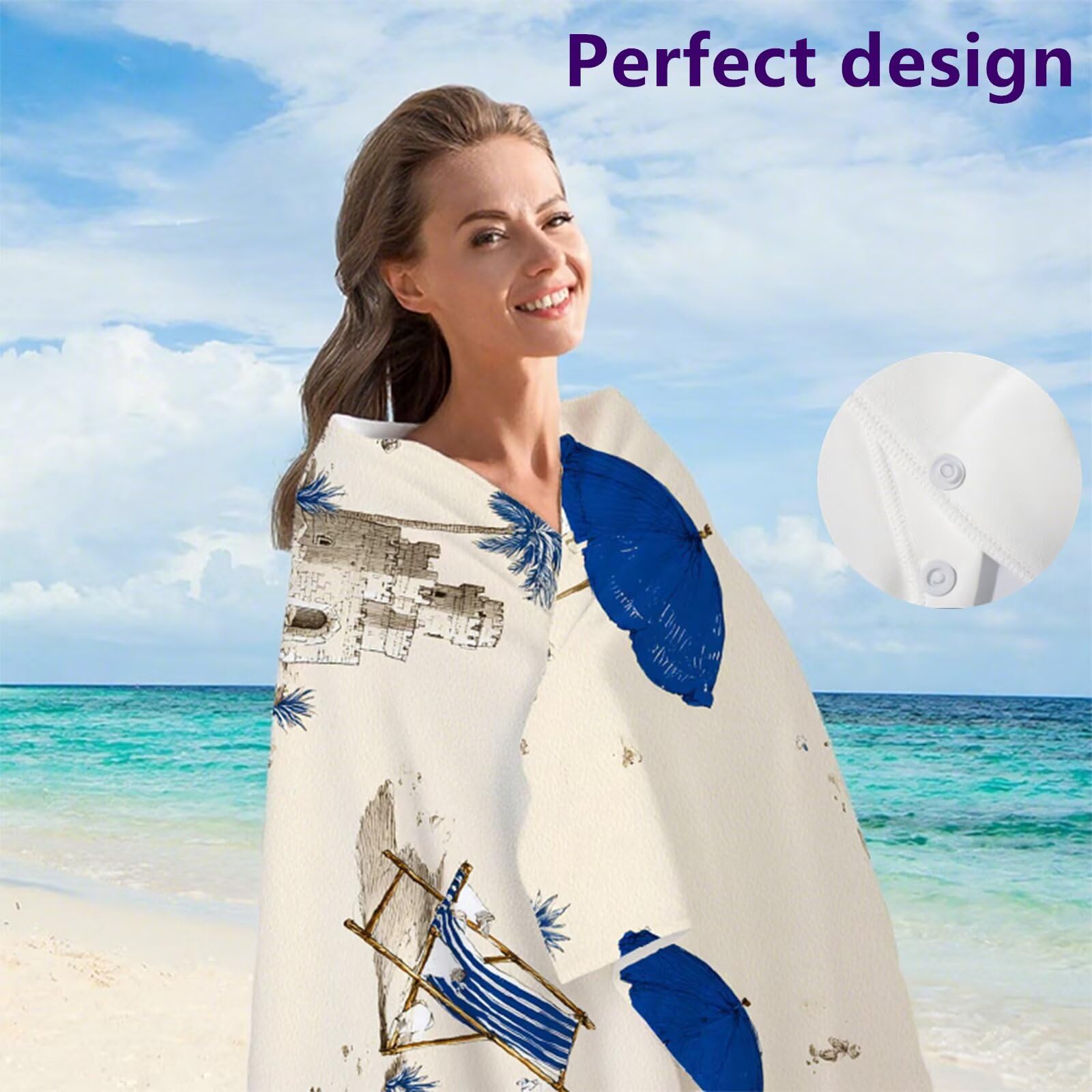Telo Mare Grande 220x100 cm, Telo Mare Microfibra, 2 Set Asciugamano palestra, Stuoia Spiaggia Compatta, Leggero, Antisabbia, Asciugatura Rapida, per Spiaggia, Viaggi, Sauna (Deserto Beige) G1-445
