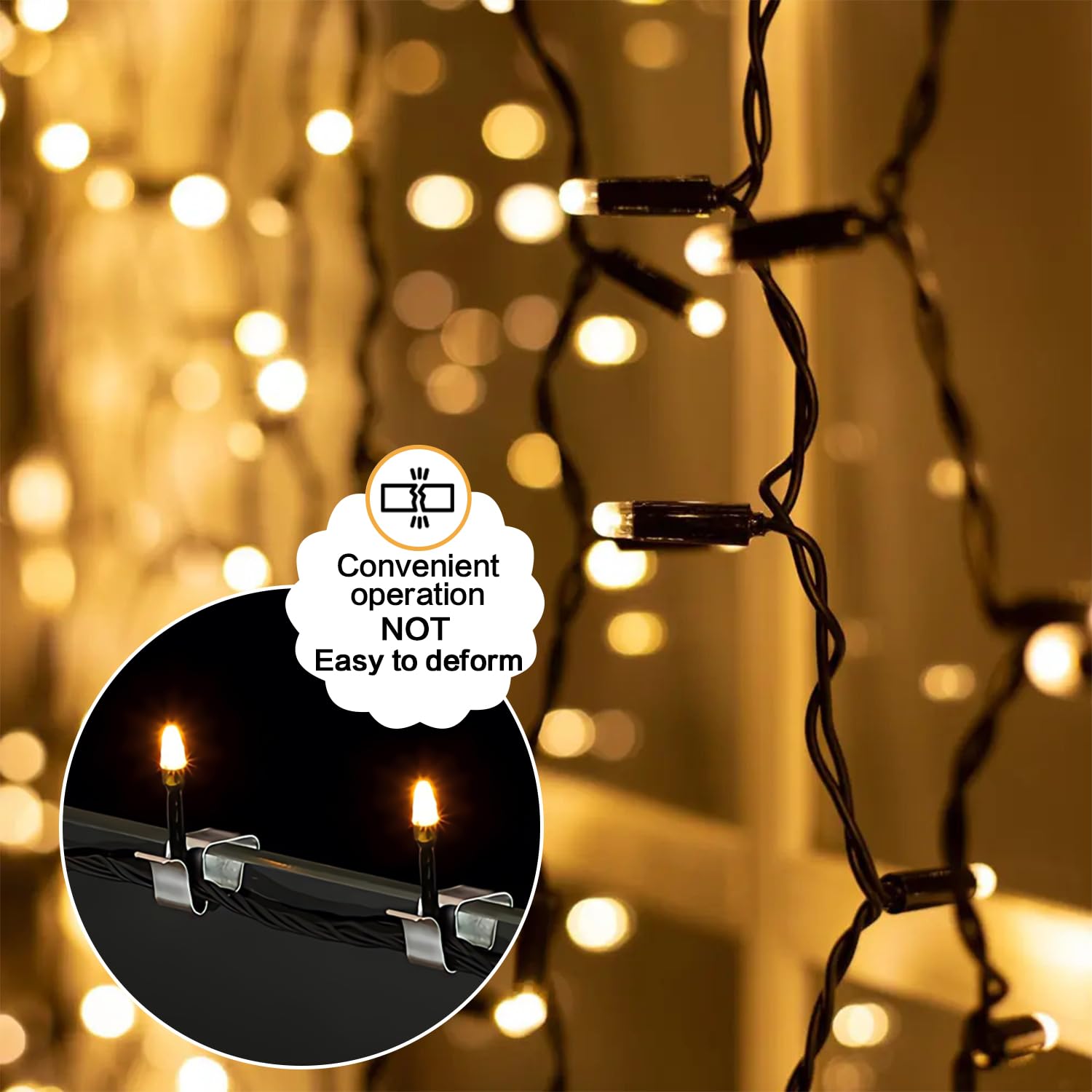 100 Pezzi Ganci per Grondaia per Catena Luminosa Decorazione Natalizia Giardino