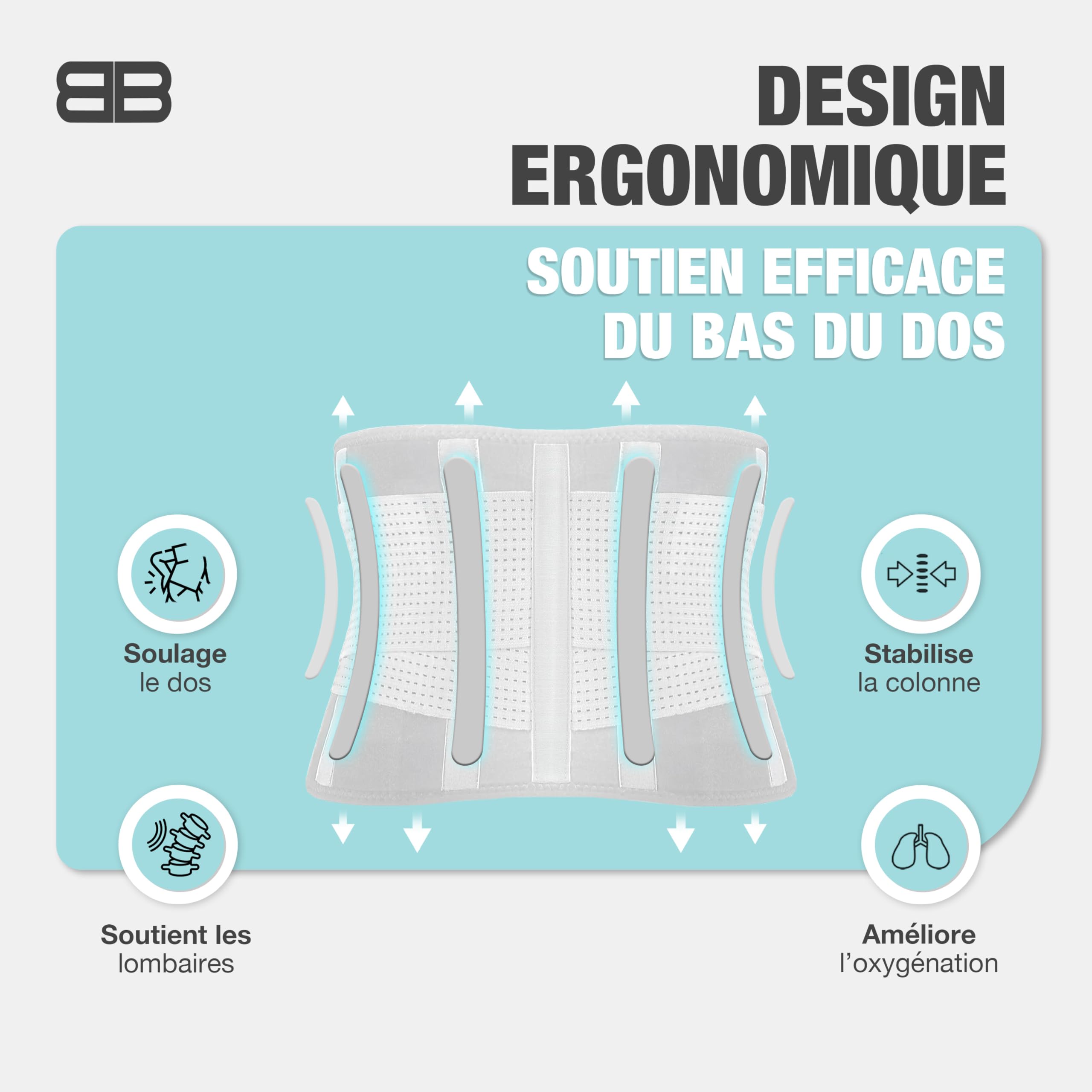 BACK BODYGUARD ceinture lombaire femme et ceinture lombaire homme - ceinture dorsale - ceinture de soutien du dos - soulagement des lombaires inférieurs