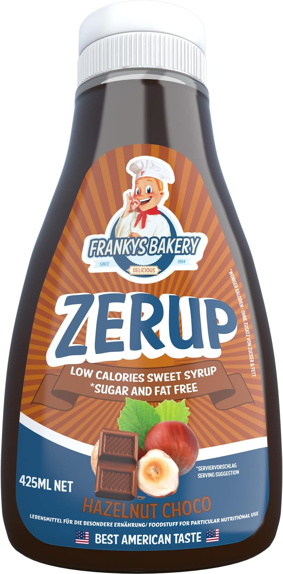Frankys Bakery, American low calories syrup/dessert sauce ZerUP, sugar and fat-free, 425 ml