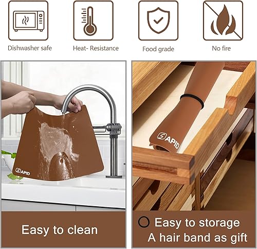 Vista 22 de Sapid Hoja de silicona extra grande para manualidades, alfombrillas de silicona gruesa para joyería, alfombrilla de silicona antideslizante para Azul