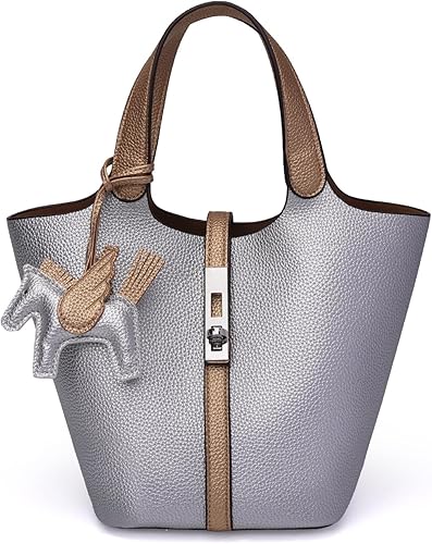 Miniatura 45 de Bolso de mano para mujer, de piel vegana, bolso de mano con asa superior, bolso de hombro con bolso pequeño desmontable