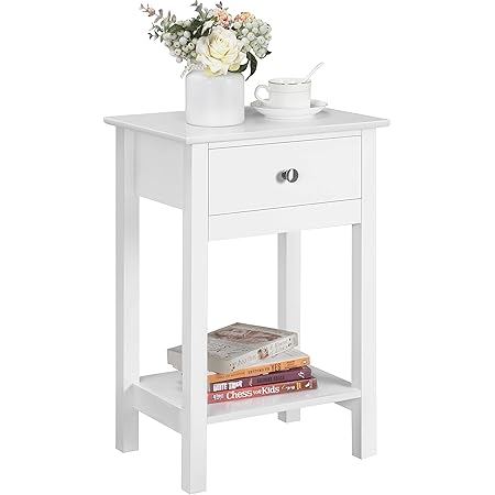 Comodino Moderno In Legno Con Cassetto - 40x40x60 Cm, Bianco, Per Camera Da Letto O Soggiorno, Design Elegante - Foto 7