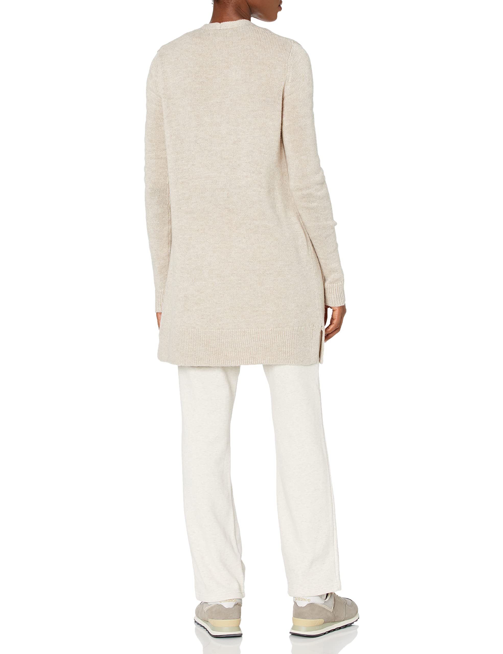 Amazon Essentials Cardigan a Maniche Lunghe in Jersey con Cuciture a Vista sul Davanti Donna