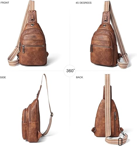 Miniatura 7 de Sling Bag For Women Faux Leather Small Casual Daypack Backpack Fanny Pack Crossbody Chest Bags Purse