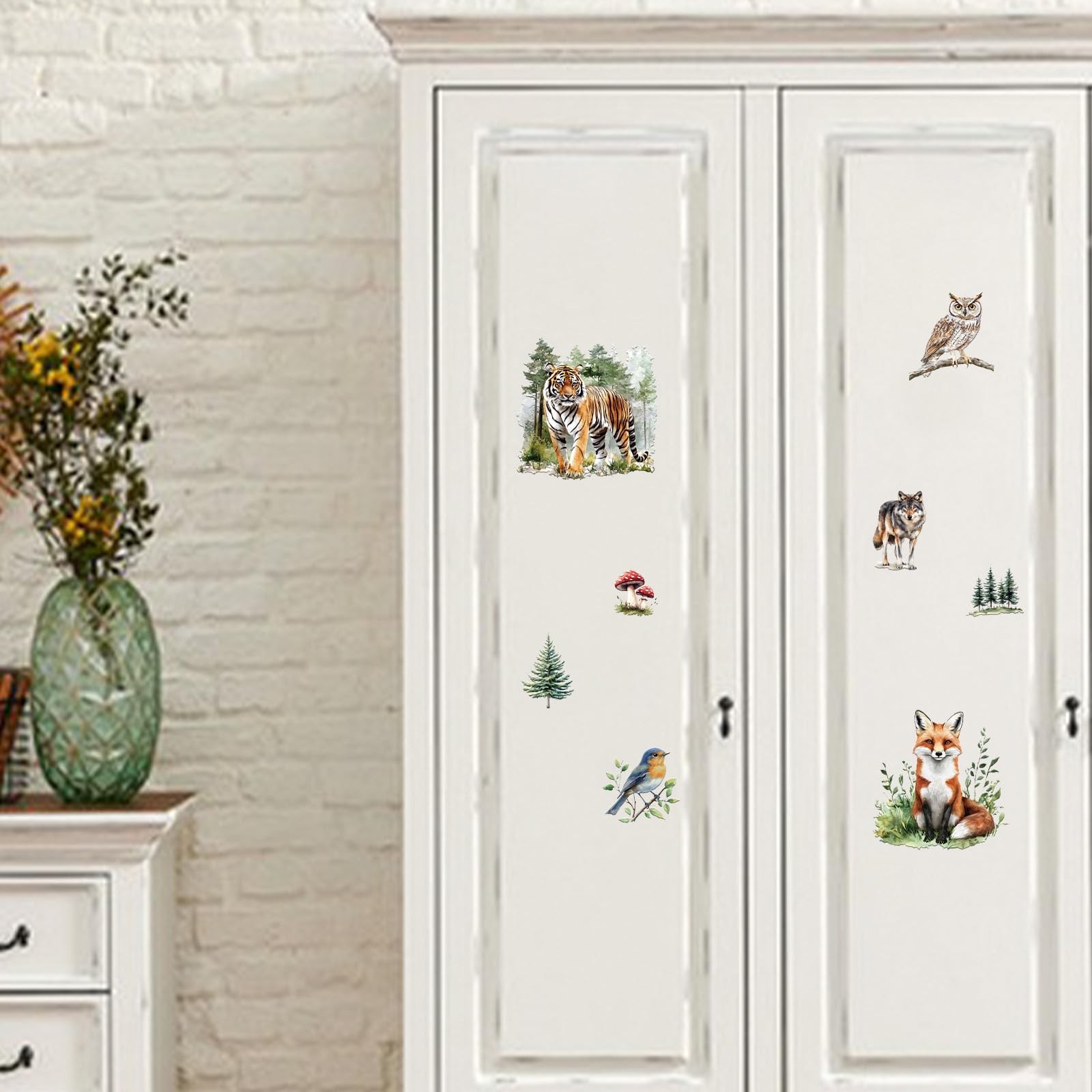 HICOHAND Rub on Transfers Stickers for Crafts Animal Theme Furniture Transfers Decor Decals for Glass Porcelain Wood Plastic Photo Albums Garden Door Bedroom Home Decor (Forest Animals) - Image 4