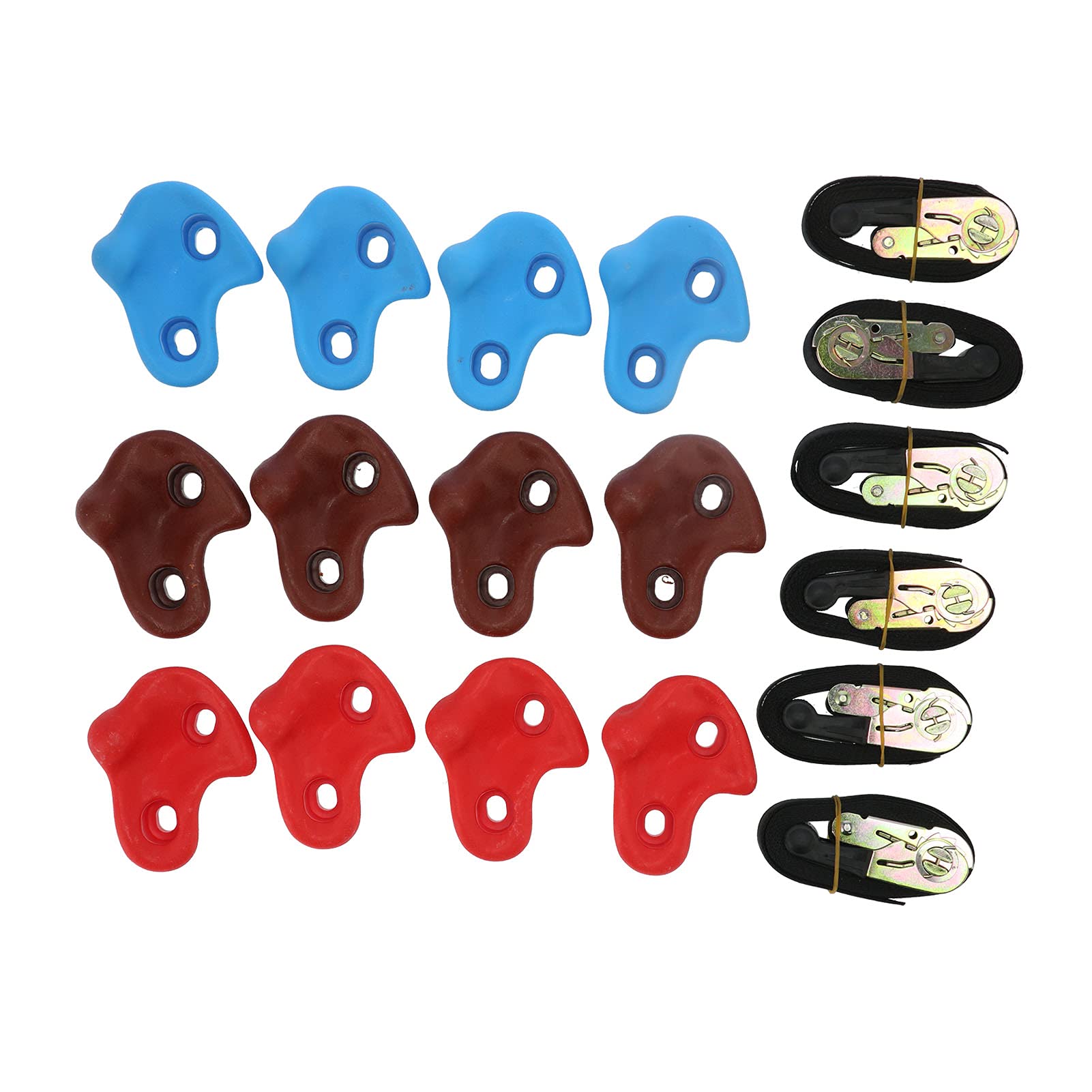 Leapiture 12PCS Tree Rock Climbing Holds Tree Climber Climbing Holds Set Climbing Hand Holds Outdoor Accessory with Ratchets Straps for Climbing Frames