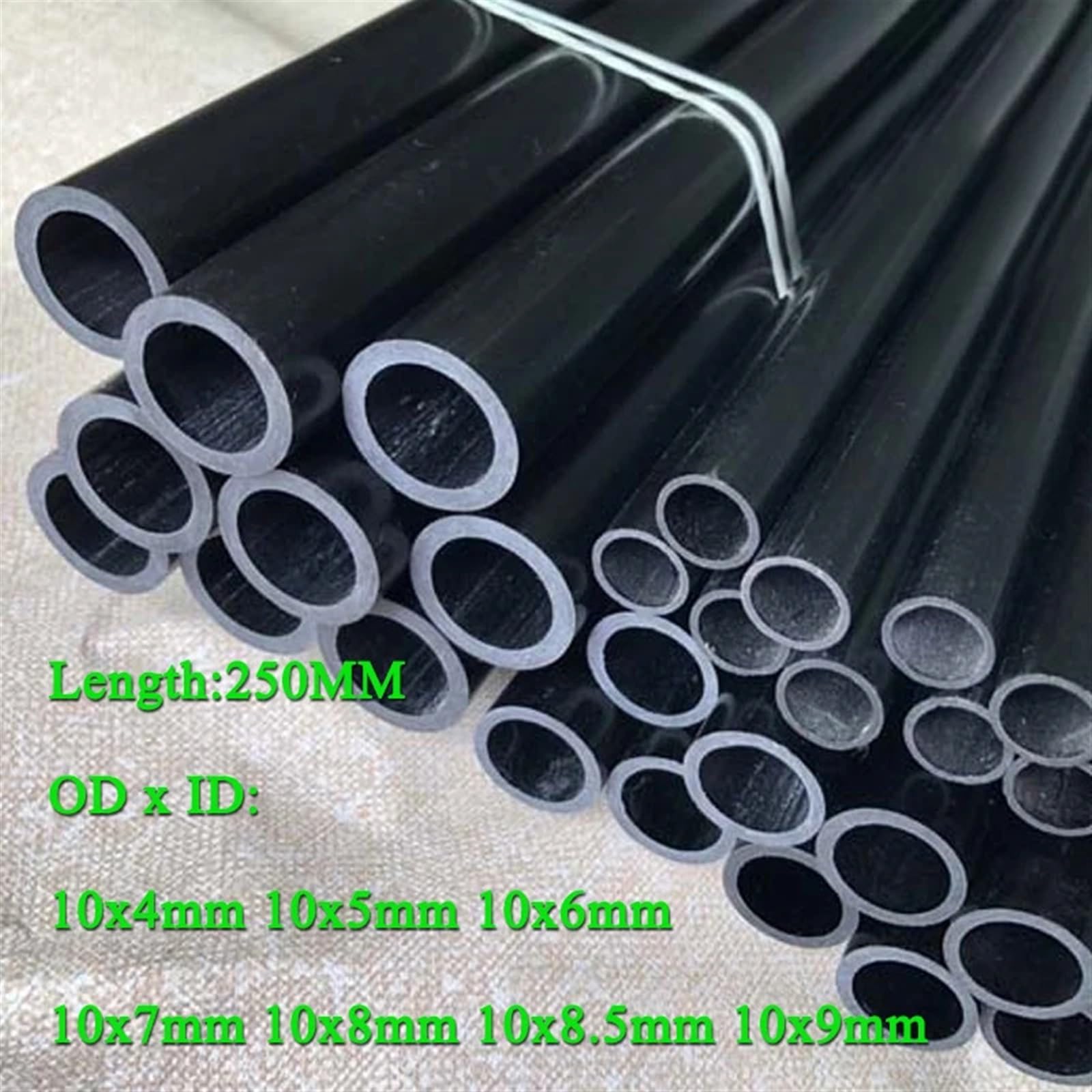 4PCS Carbon Fiber Tube OD 10 ID 4 5 6 7 8 8.5 9 Hollow Rod for RC Plane DIY Quadcopter Arm Length 250mm Carbon Fiber Square Tube(4pcs 10X4x250mm)