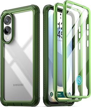 Poetic Guardian Case for Samsung Galaxy S25 Edge 5G 6.7" 2025 [20 FT Mil-Grade Drop Tested], Built-in Screen Protector [Work with Fingerprint ID], Full Body Rugged Shockproof Clear Case, Green/Clear