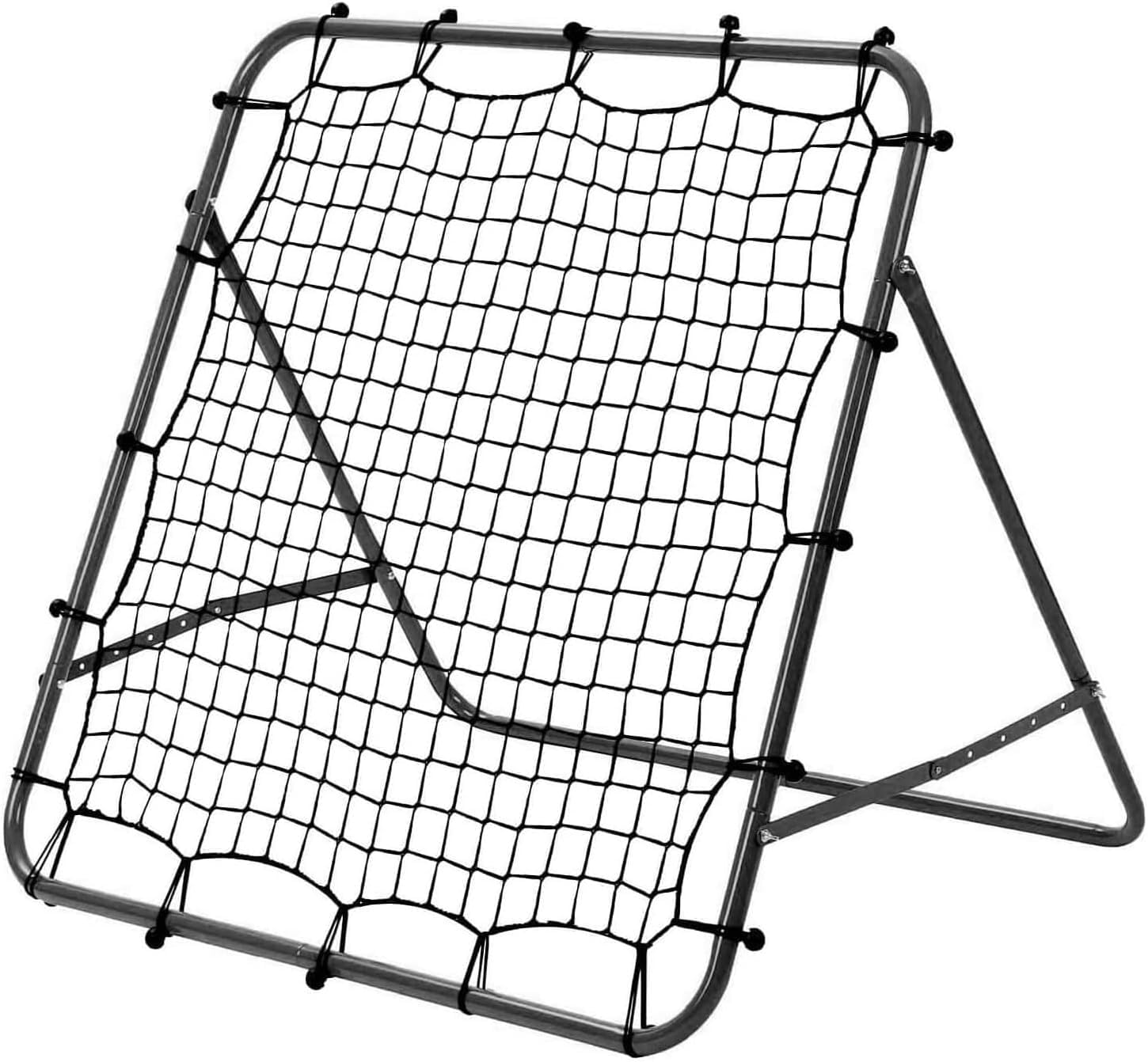 100×100cm Fußball Rebound Netz - Verstellbare 5-Winkel Faltbare & tragbare Rückprallwand, Stabiler Stahlrahmen, Trainingshilfe für Kinder & Jugendliche im Fußball-, Handball- und Volleyballtraining