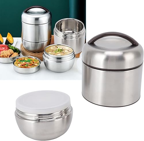 Miniatura 4 de CHICIRIS Fiambrera de aislamiento de 1.5L 4 capas apilable de acero inoxidable contenedor de almuerzo para viajes al aire libre 304 acero inoxidable
