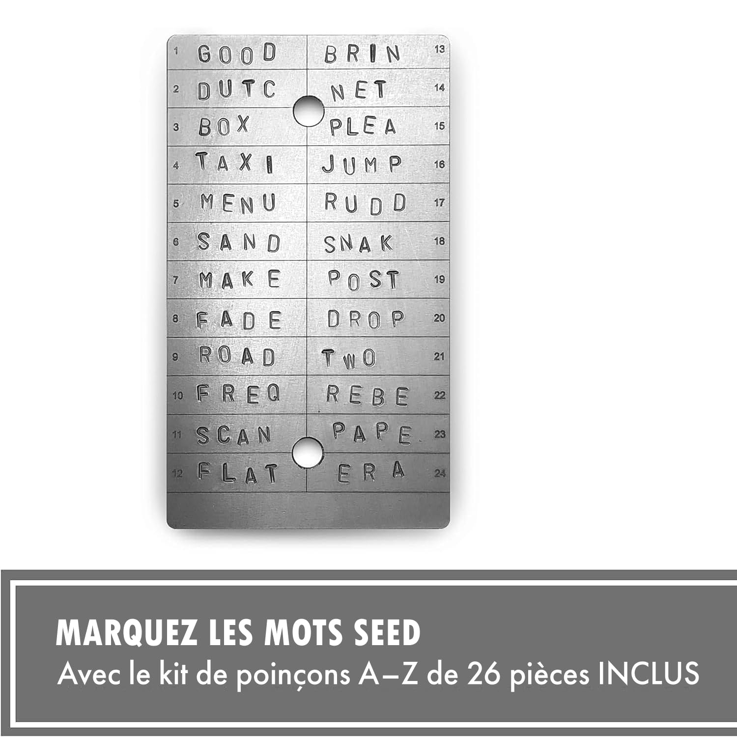ColdTi Plaques en Titane pour Phrase de Récupération Crypto (2 Plaques, Set de Lettres & Scellés) – Stockage Sécurisé Cold Wallet – Acier Inox Ultra Résistant