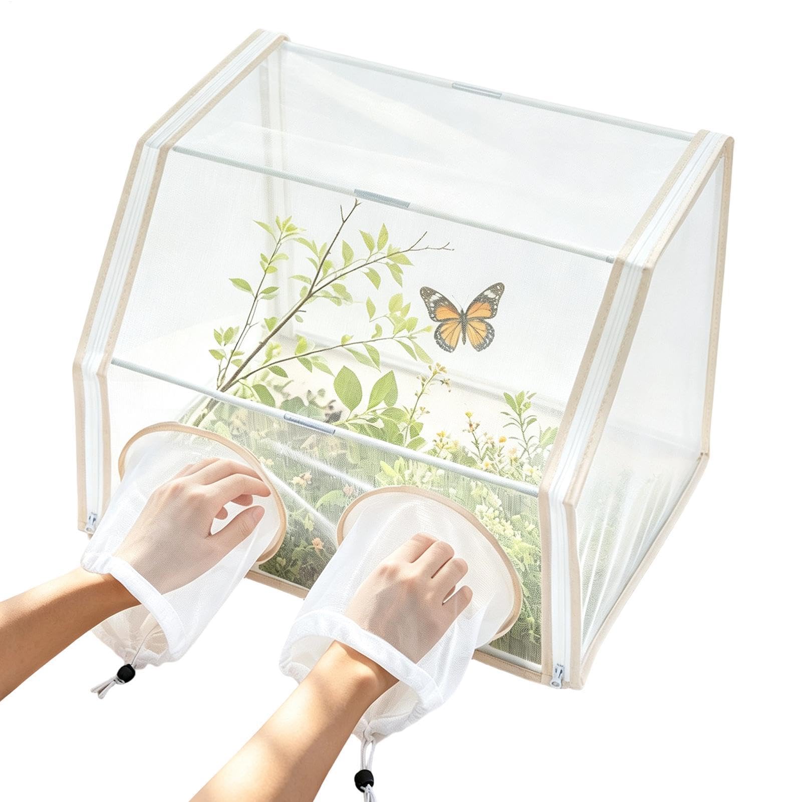 Terrario a rete con farfalla, con coulisse