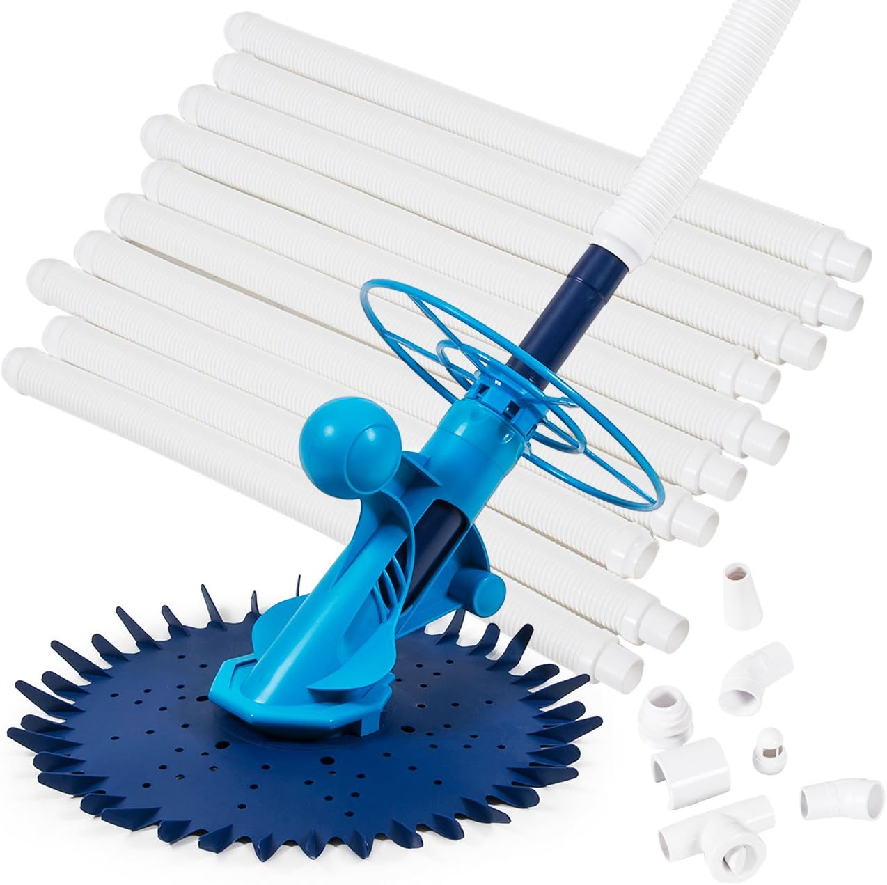 ARKSEN Automatic Inground Above Ground Suction Type Side Swimming Pool Cleaner Vacuum w/ Hose Set